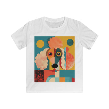 “PoodlePicasso” – Kids’ Geometric Poodle Art Tee