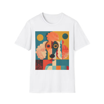 Colorful Dog Art Unisex Softstyle T-Shirt | Pet Lover Gift, Artistic Tee, Casual Wear, Birthday Gift, Unique Dog Design