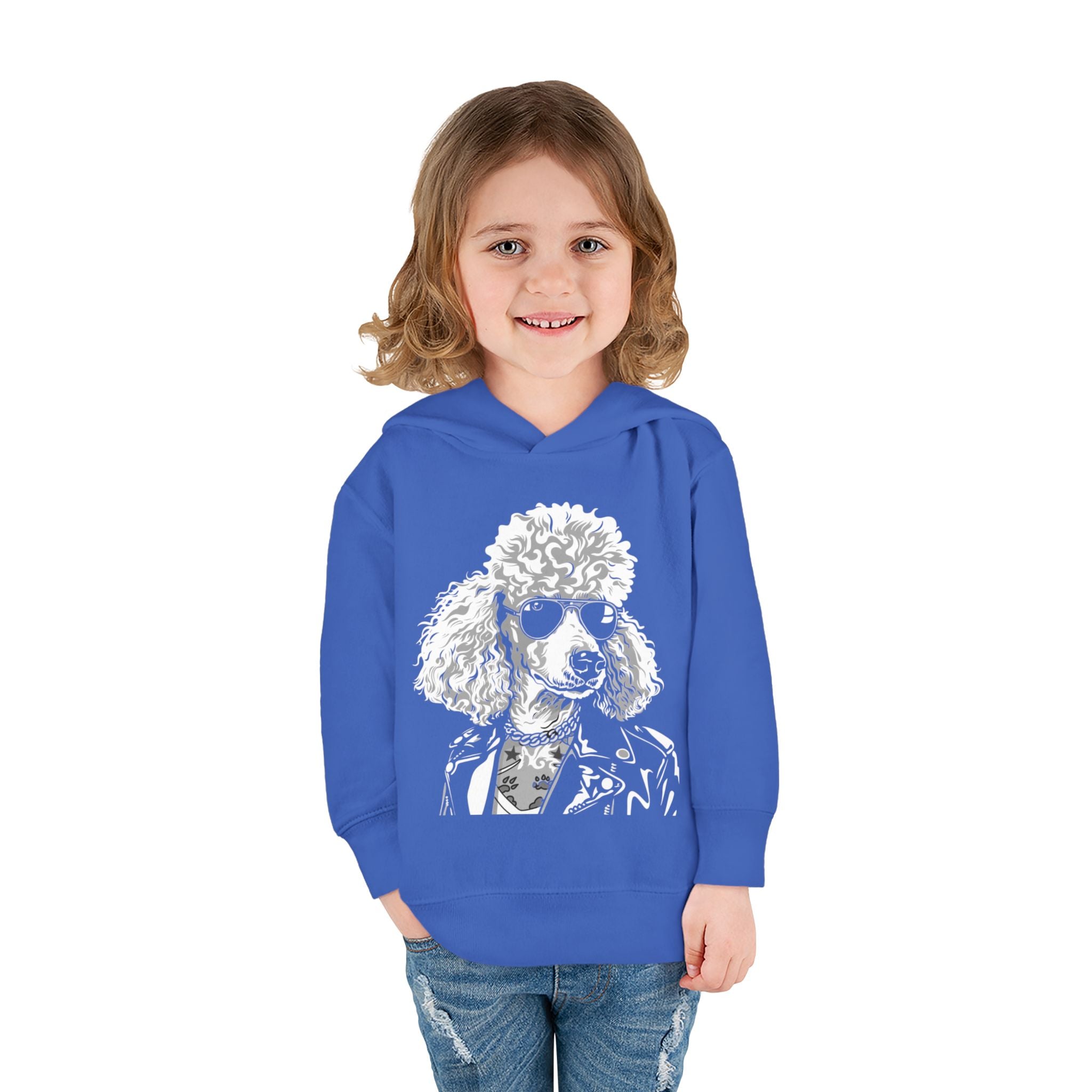 Adorable Toddler Pullover Fleece Hoodie – Cozy Cartoon Dog Hoodie | Cute Gift for Toddlers | Poodleface Original