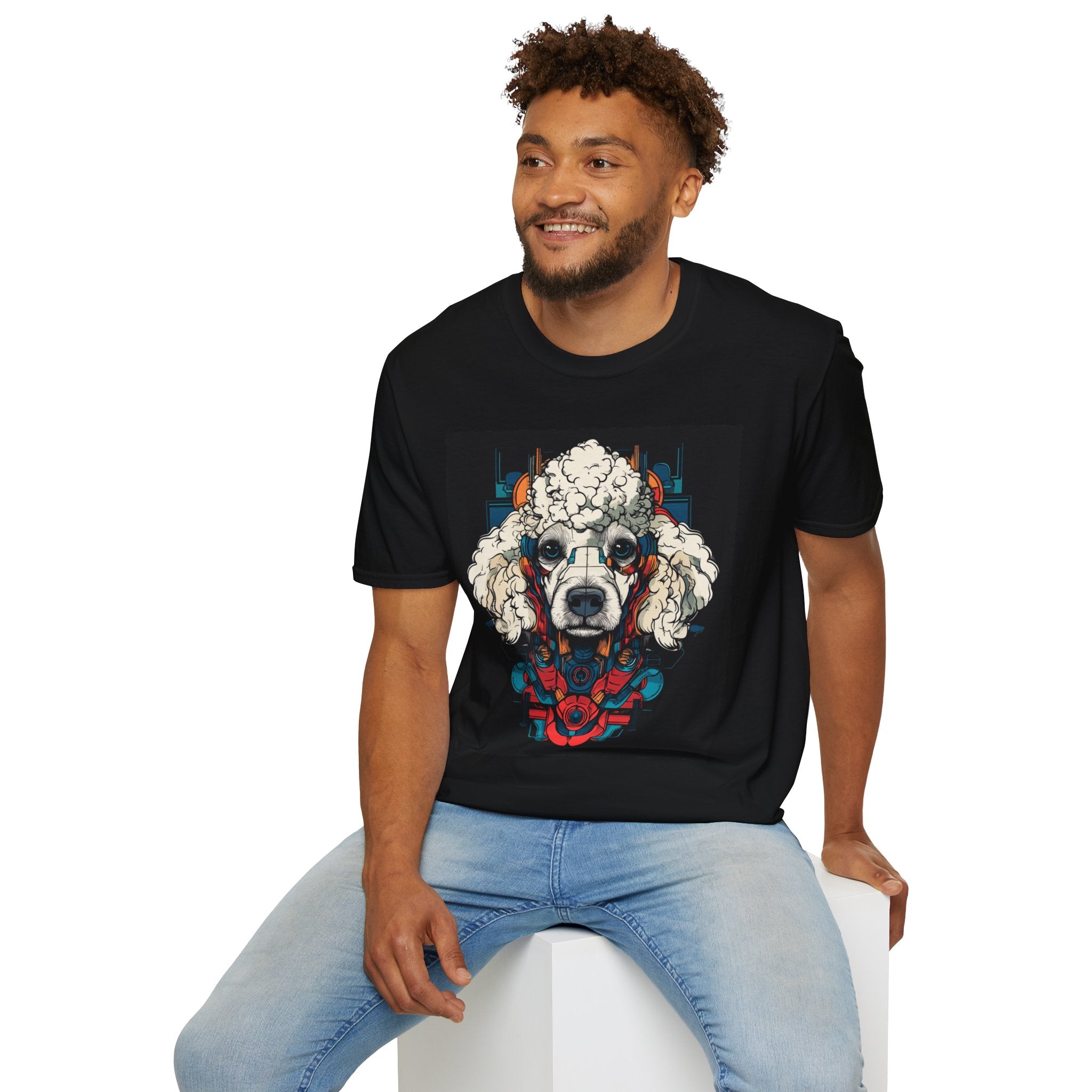 Artistic Poodle Graphic T-Shirt, Dog Lover Gift, Pet Owner Apparel, Unique Animal Lover Tee, Cute Animal Graphic Tee