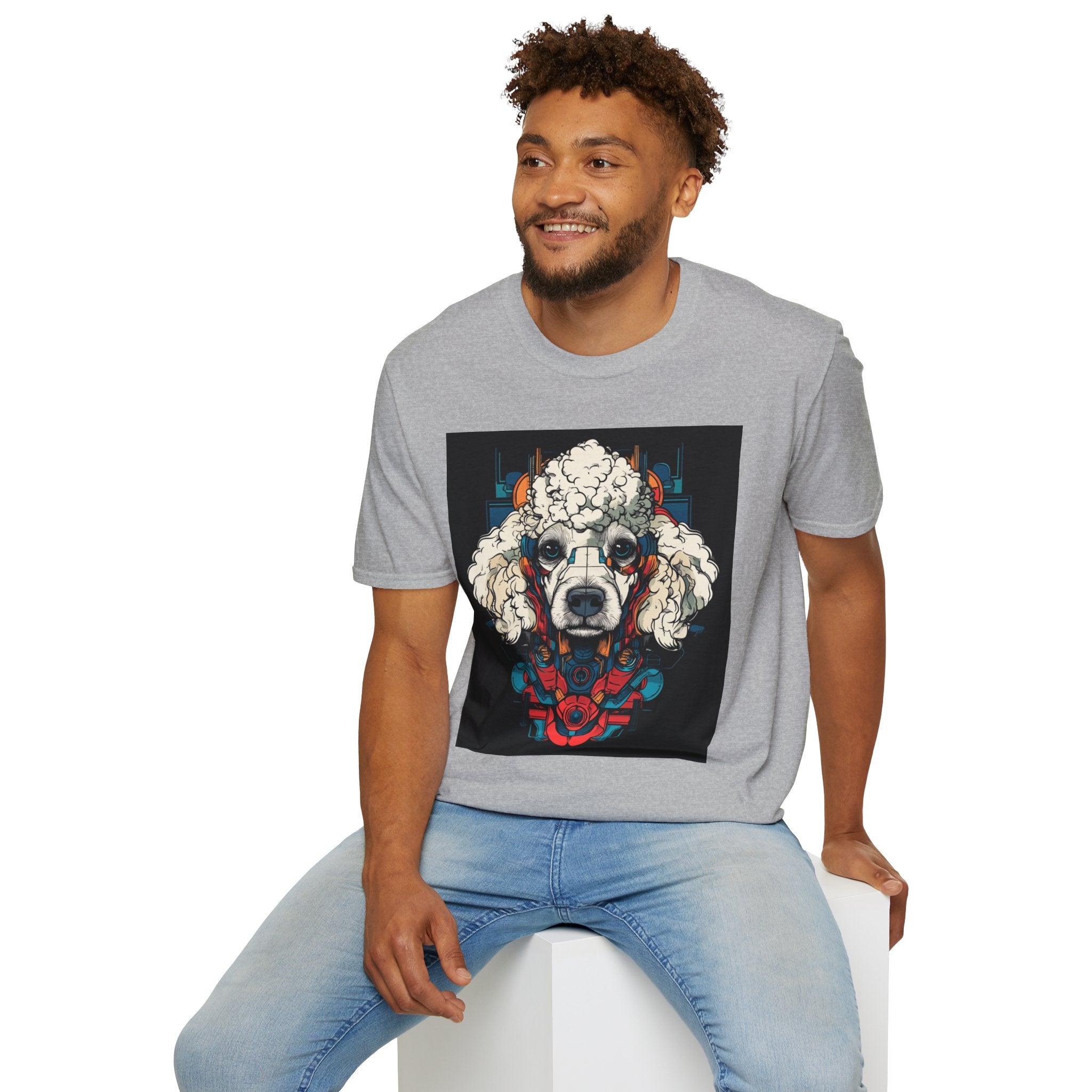 Artistic Poodle Graphic T-Shirt, Dog Lover Gift, Pet Owner Apparel, Unique Animal Lover Tee, Cute Animal Graphic Tee