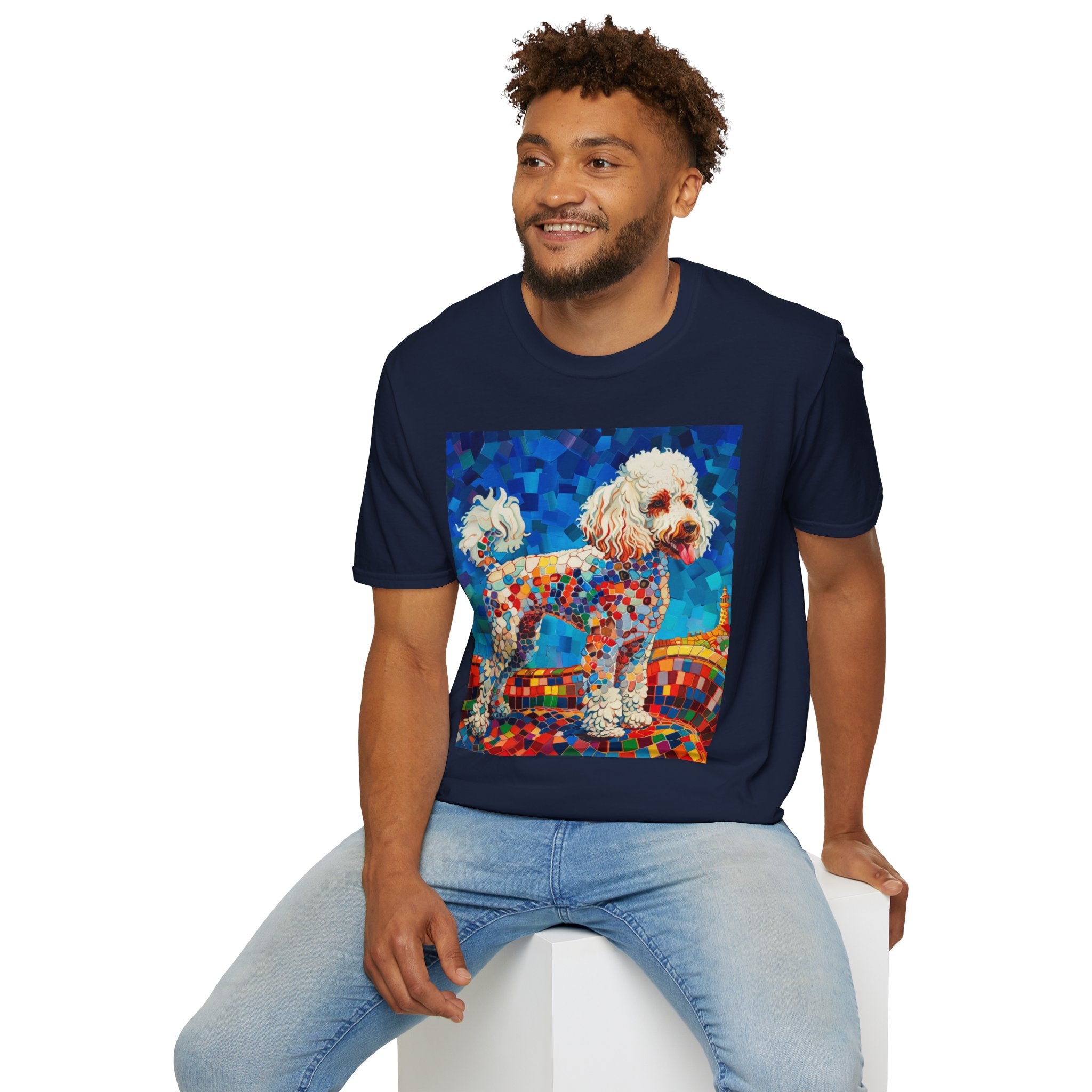 “Gaudí’s Good Boy” Mosaic Joy Tee – Unisex Softstyle Brights