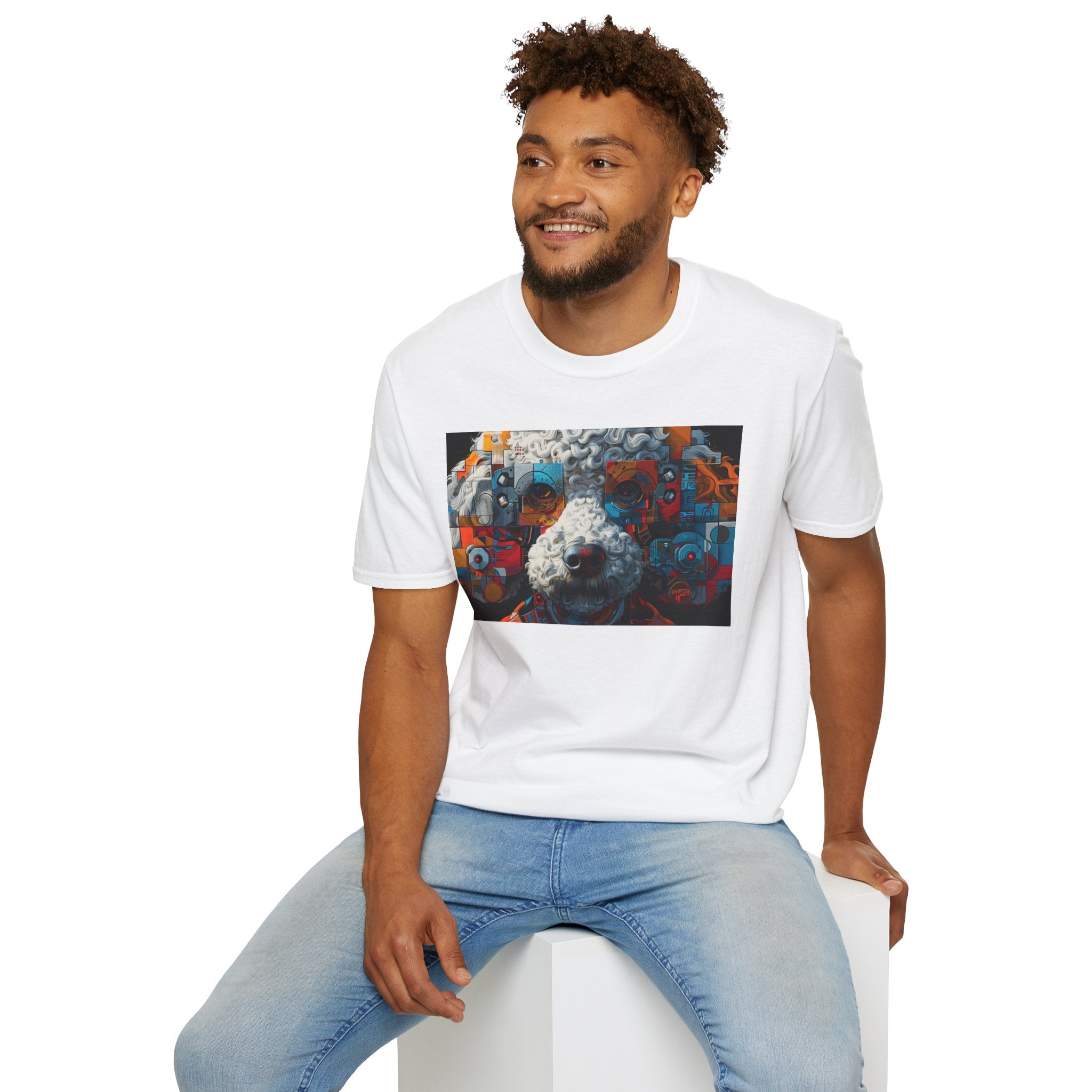Vibrant Artistic Dog Print T-Shirt | Unisex Softstyle Tee | Pet Lover Gift, Unique Design Shirt, Colorful Fashion, Casual Wear, Animal [...]