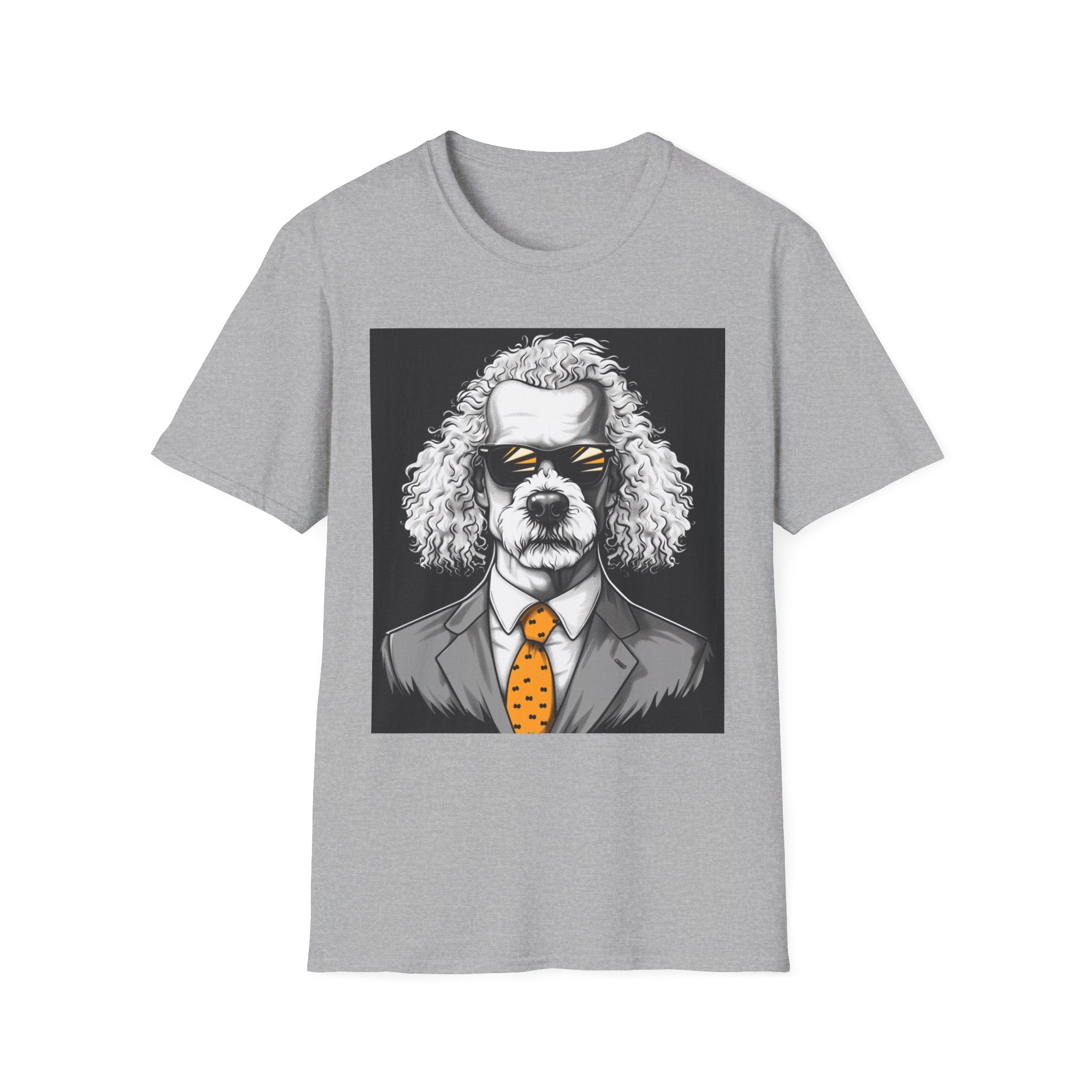 Cool Dog in Suit T-Shirt, Unisex Funny Graphic Tee, Pet Lover Gift, Casual Wear, Dog Dad Shirt, Humor Fashion