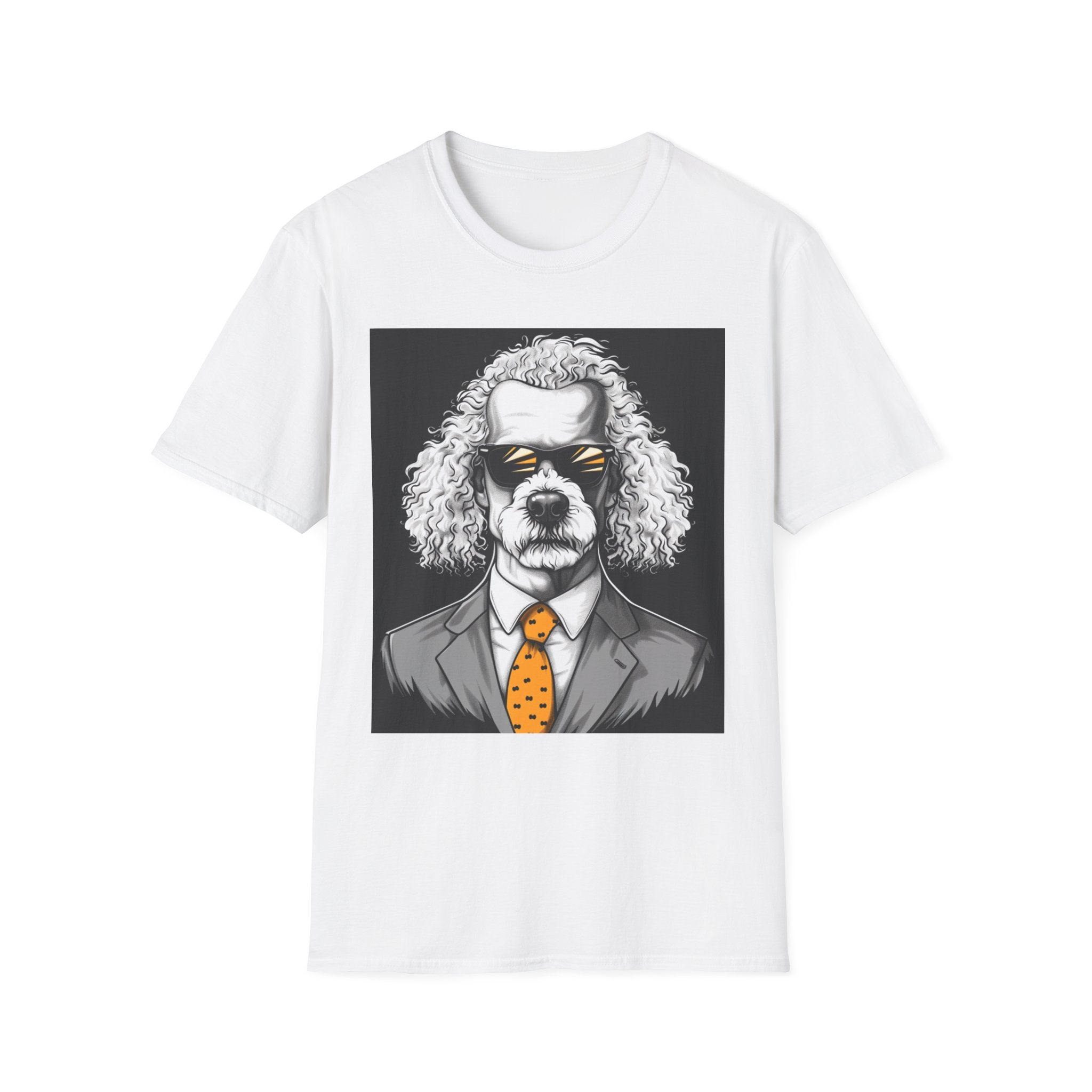 Cool Dog in Suit T-Shirt, Unisex Funny Graphic Tee, Pet Lover Gift, Casual Wear, Dog Dad Shirt, Humor Fashion