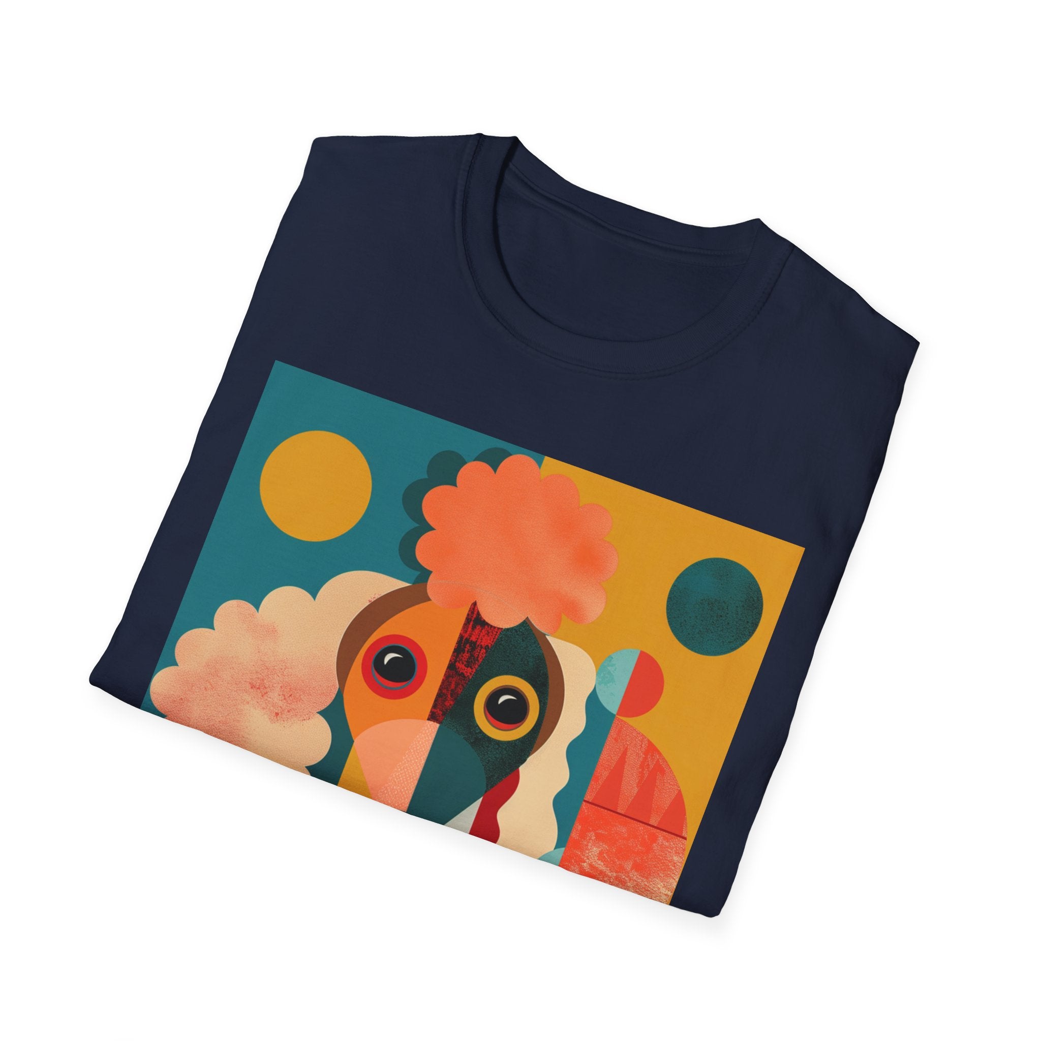 Colorful Dog Art Unisex Softstyle T-Shirt | Pet Lover Gift, Artistic Tee, Casual Wear, Birthday Gift, Unique Dog Design