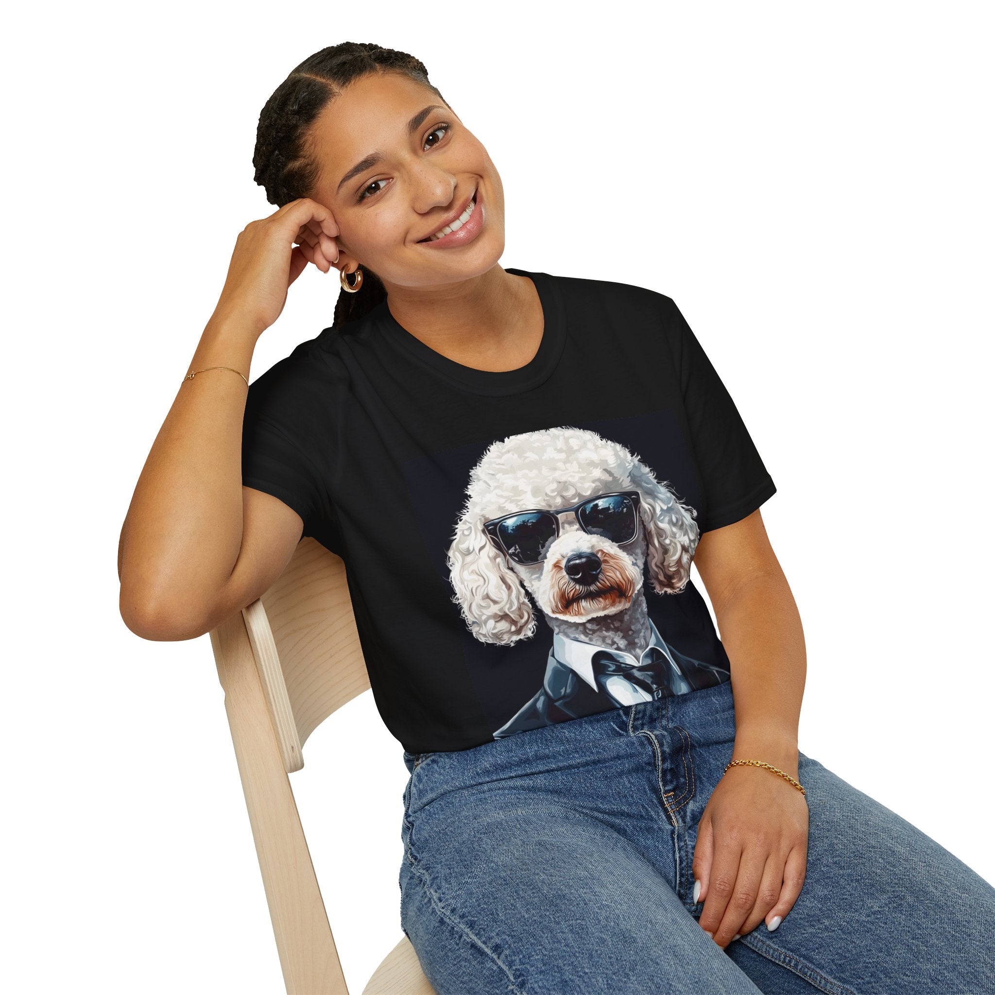 Dog in Shades Unisex T-Shirt, Funny Pet Lover Gift, Cool Dog Tee, Animal Lover Apparel, Unique Gift for Dog Owners
