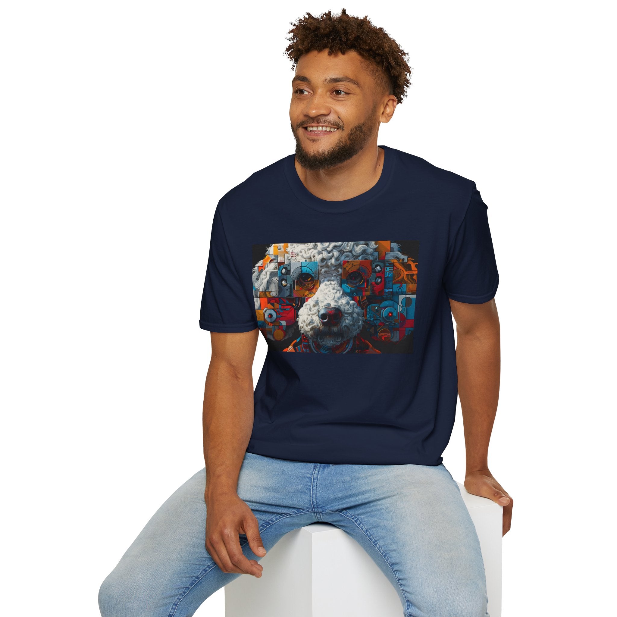 Vibrant Artistic Dog Print T-Shirt | Unisex Softstyle Tee | Pet Lover Gift, Unique Design Shirt, Colorful Fashion, Casual Wear, Animal [...]