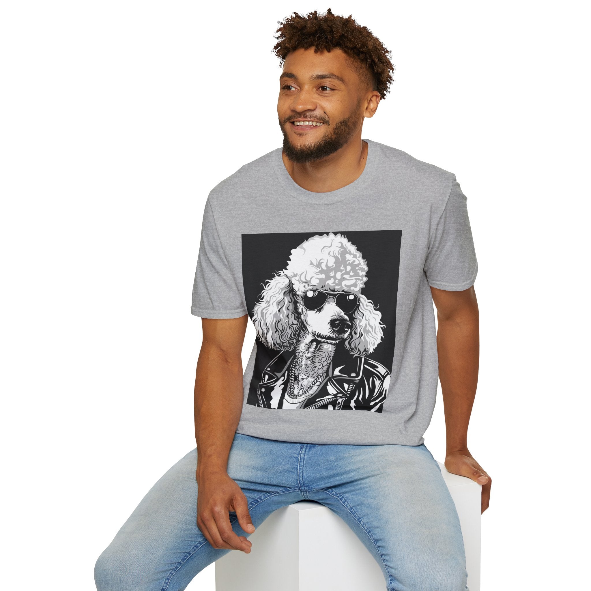 Poodle Rocker T-Shirt | Unisex Tee, Dog Lover Gift, Vintage Style Shirt, Music Festival Wear, Funny Animal Shirt