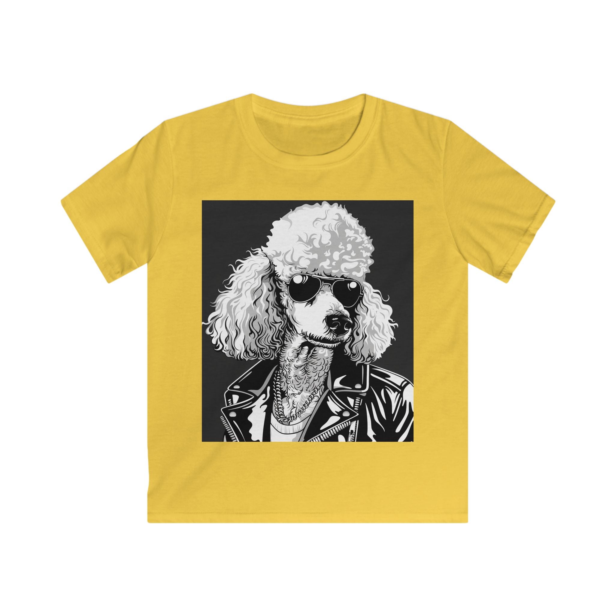 “Poodle Noir” – Kids’ Rebel Pup Tee