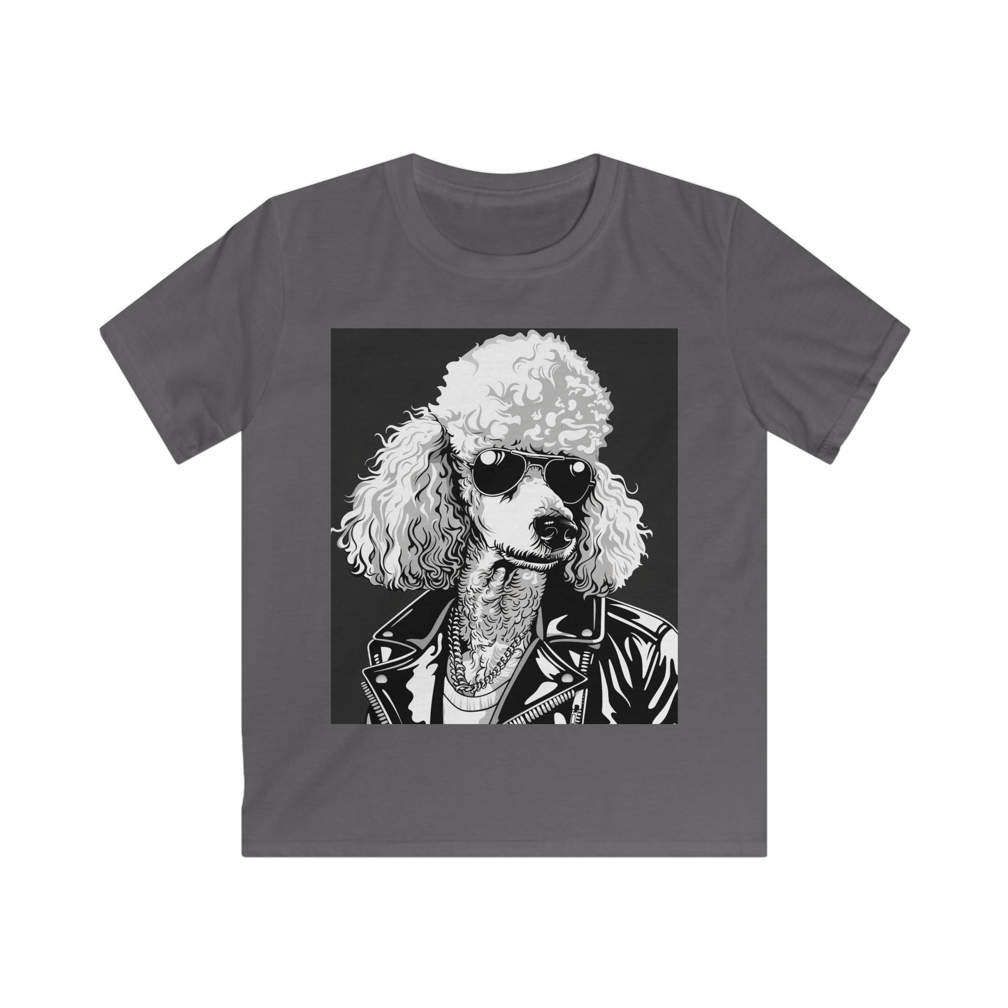 “Poodle Noir” – Kids’ Rebel Pup Tee