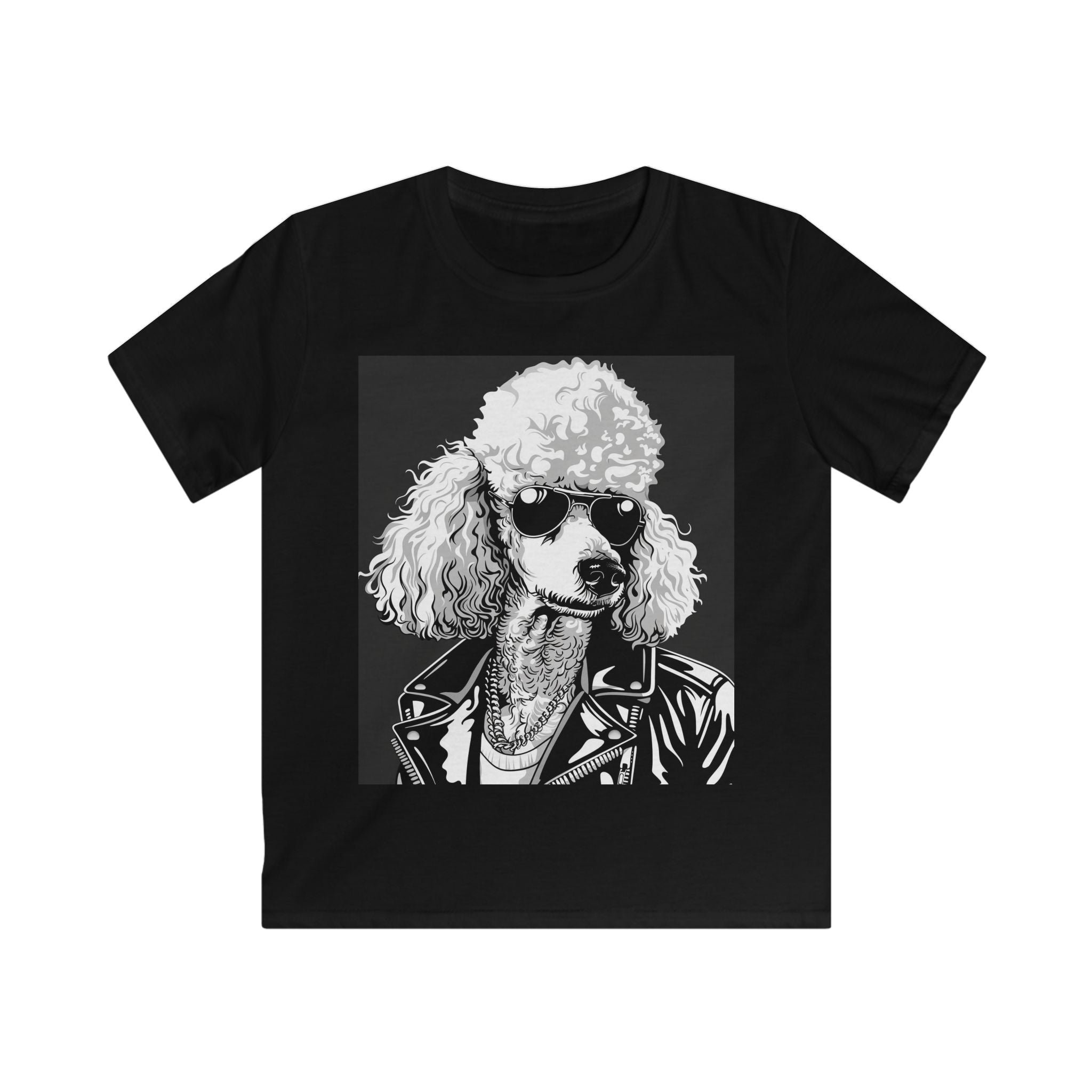 “Poodle Noir” – Kids’ Rebel Pup Tee