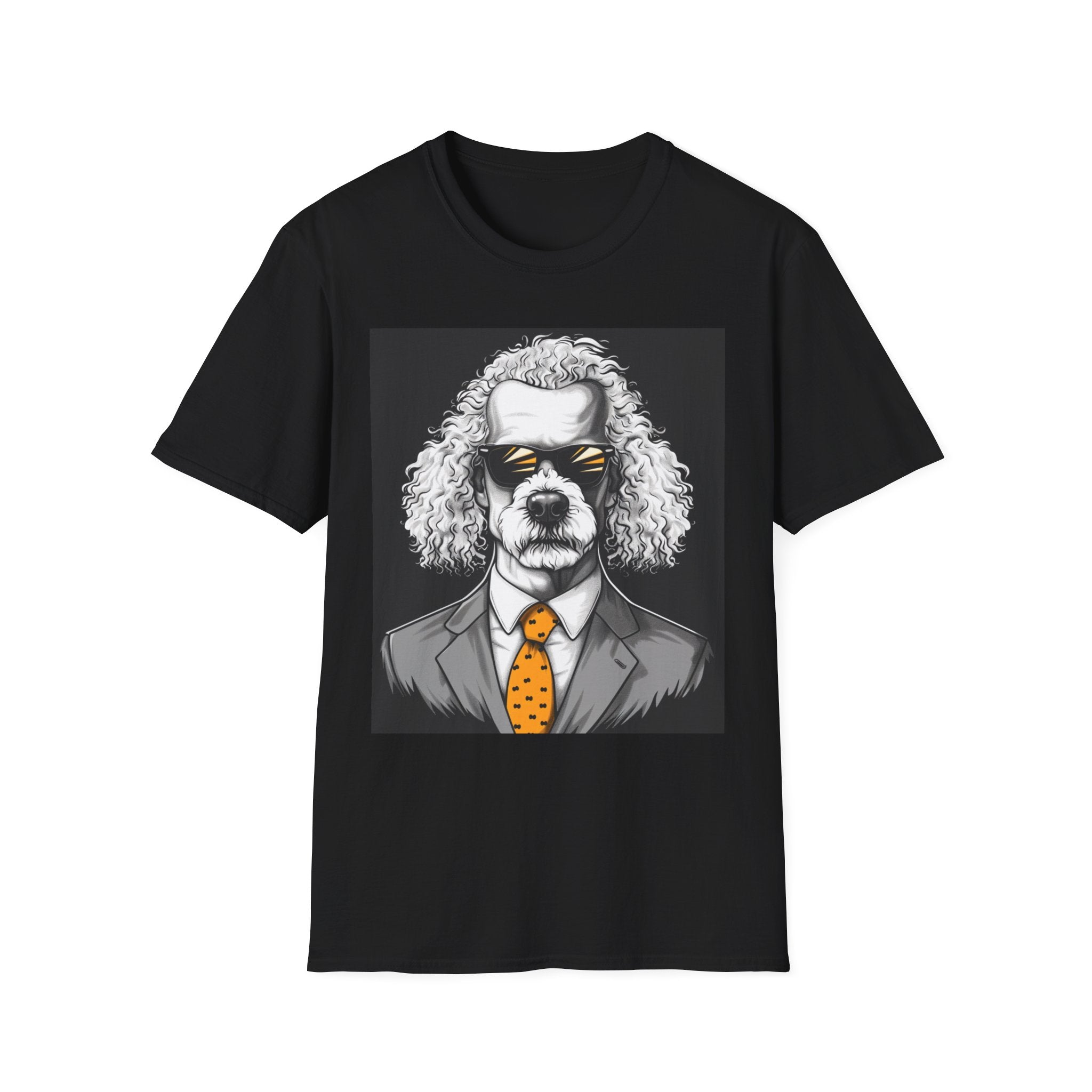 Cool Dog in Suit T-Shirt, Unisex Funny Graphic Tee, Pet Lover Gift, Casual Wear, Dog Dad Shirt, Humor Fashion
