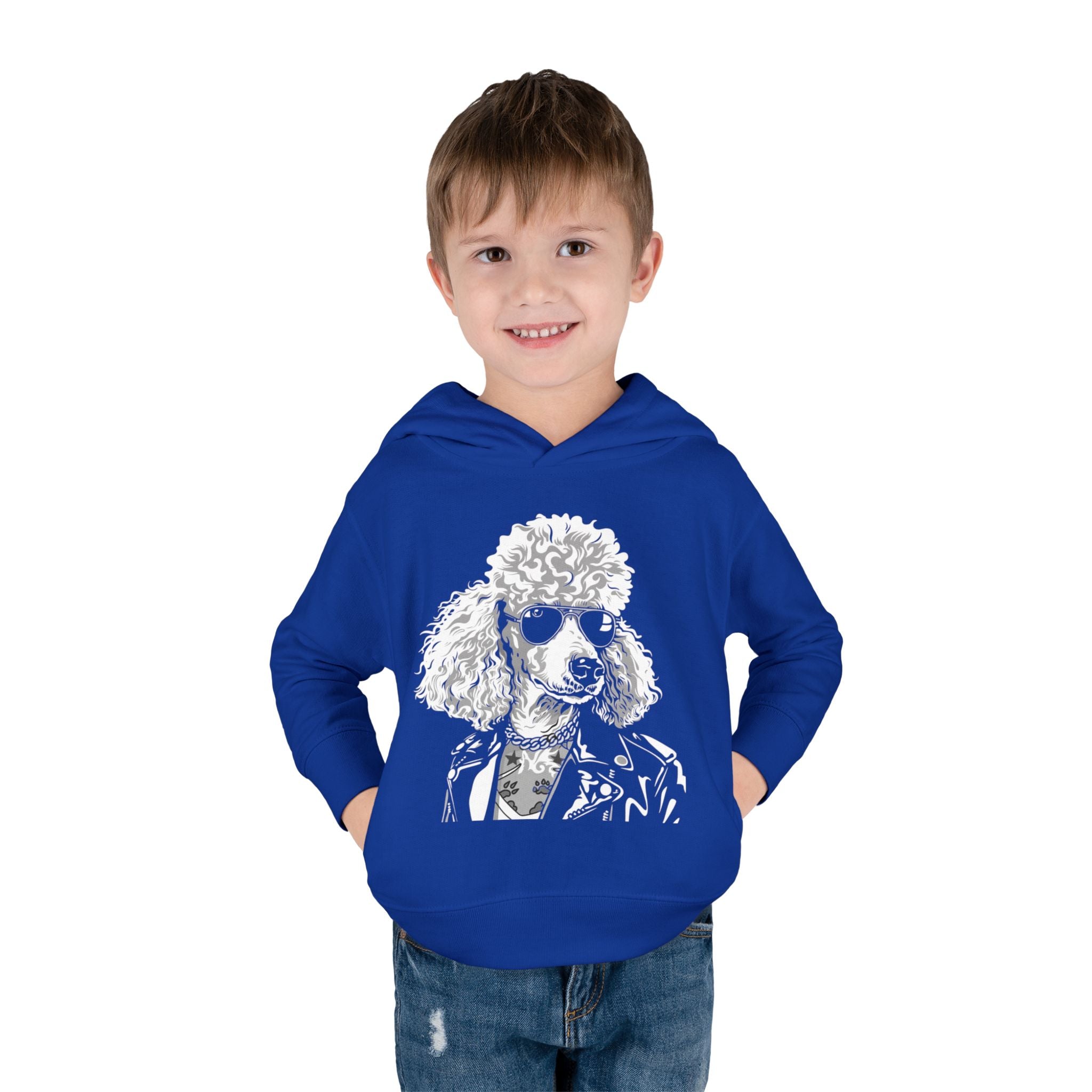 Adorable Toddler Pullover Fleece Hoodie – Cozy Cartoon Dog Hoodie | Cute Gift for Toddlers | Poodleface Original