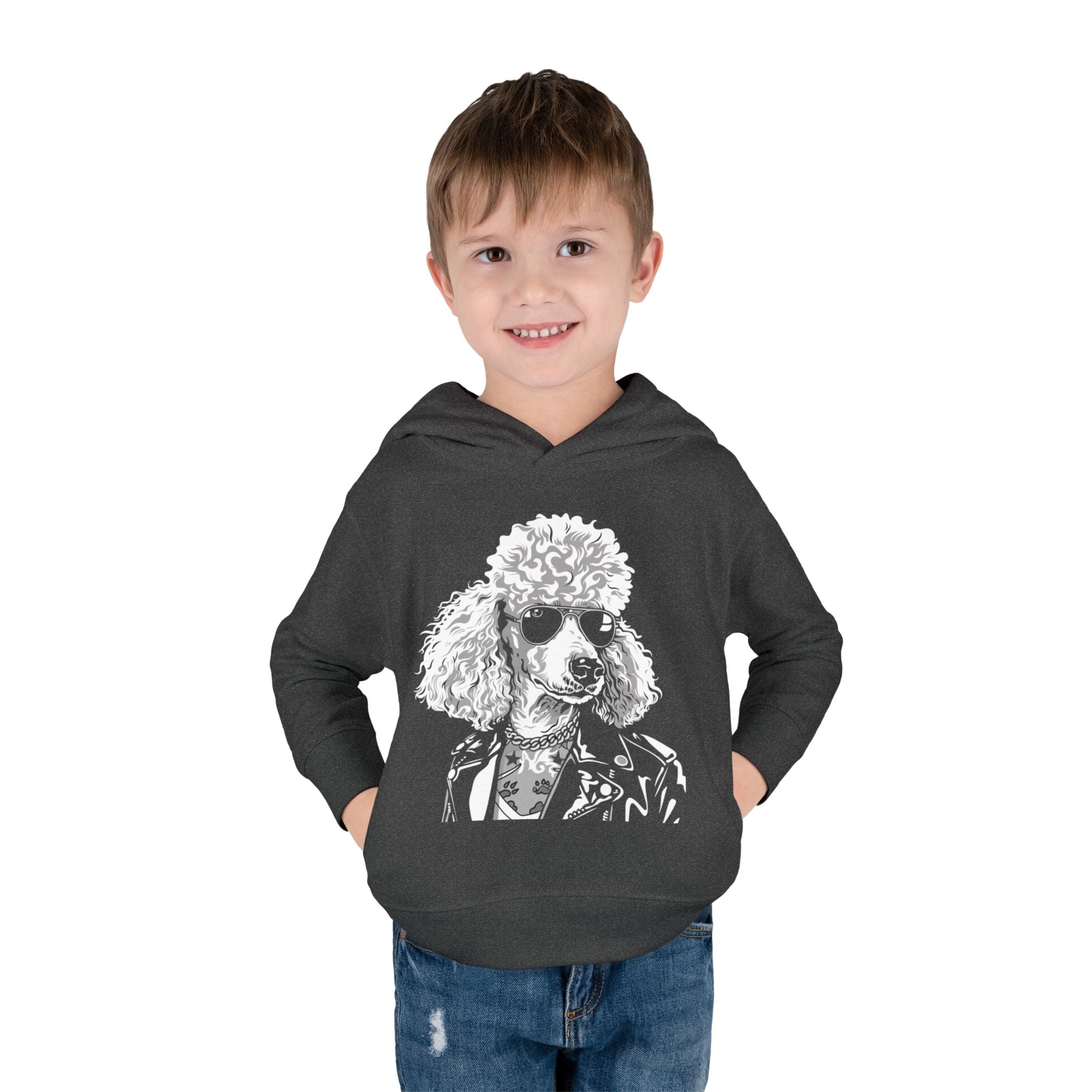 Adorable Toddler Pullover Fleece Hoodie – Cozy Cartoon Dog Hoodie | Cute Gift for Toddlers | Poodleface Original