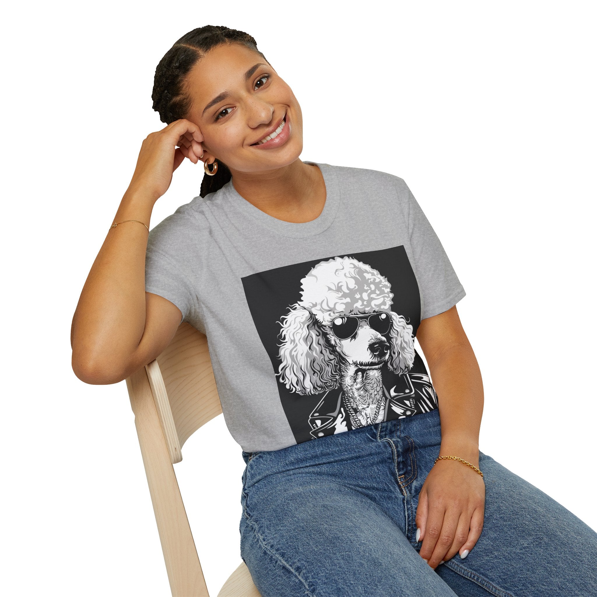 Poodle Rocker T-Shirt | Unisex Tee, Dog Lover Gift, Vintage Style Shirt, Music Festival Wear, Funny Animal Shirt