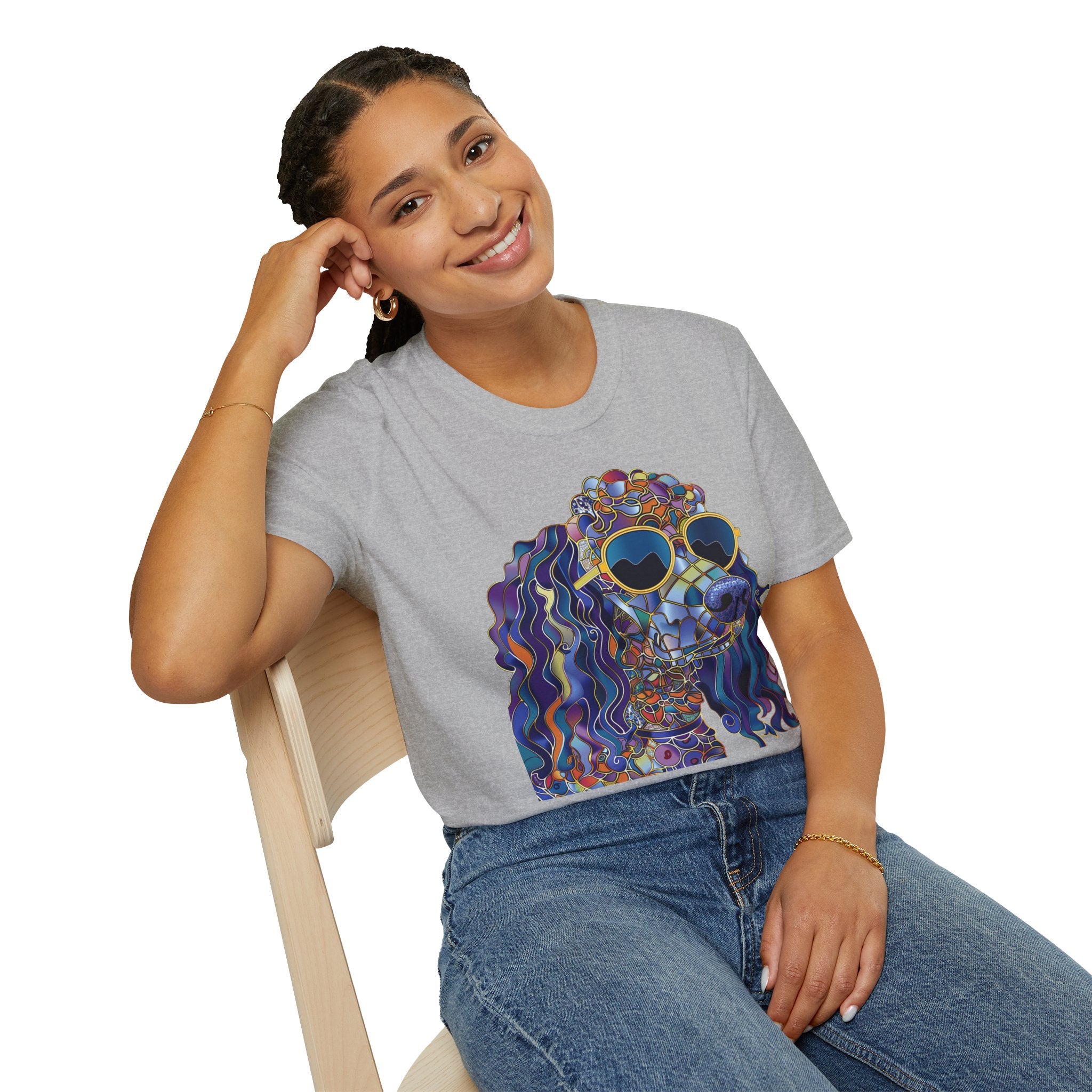 Colorful Dog Art T-Shirt, Cute Pet Lover Gift, Dog Mom Shirt, Fun Summer Tee, Unique Animal Lover Apparel