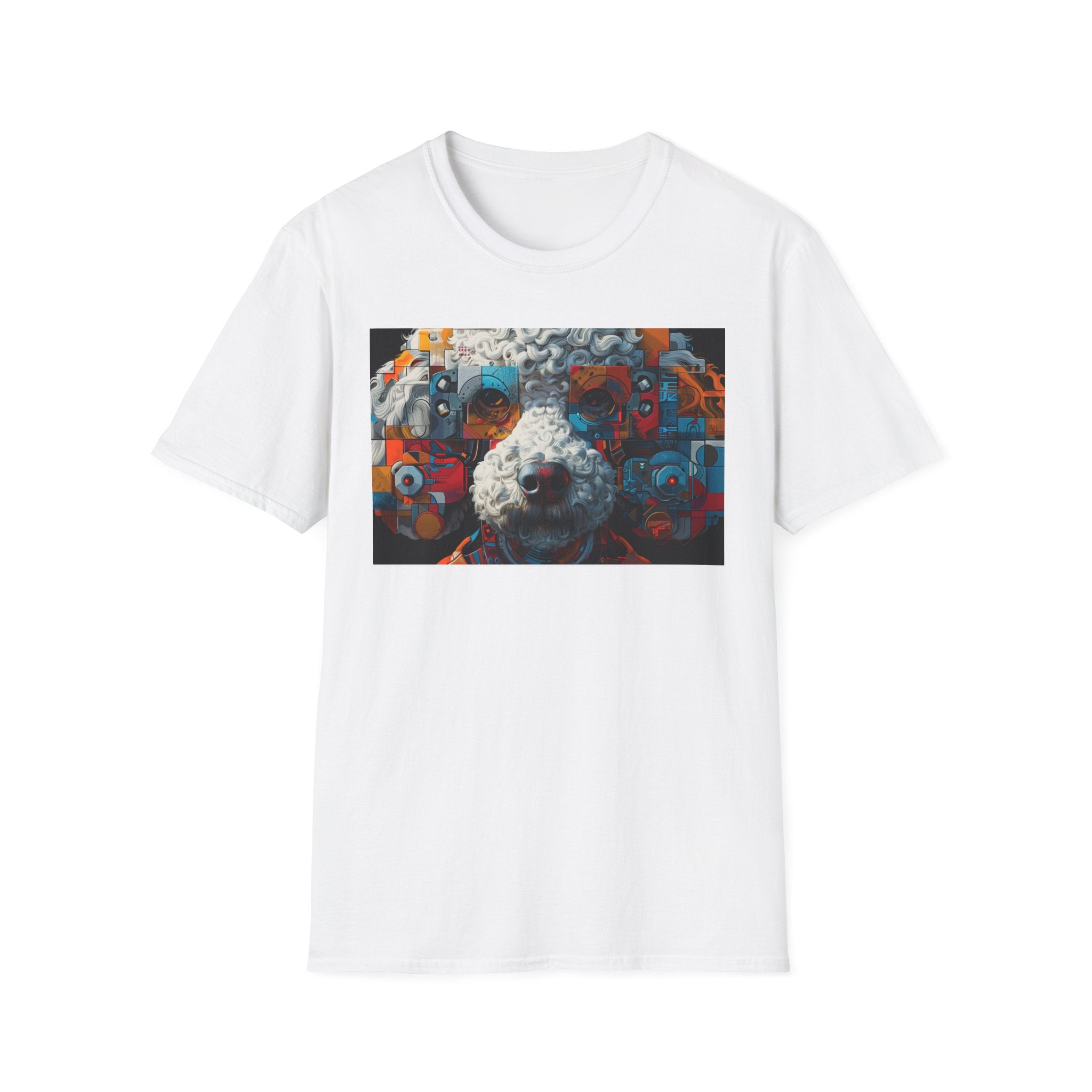 Vibrant Artistic Dog Print T-Shirt | Unisex Softstyle Tee | Pet Lover Gift, Unique Design Shirt, Colorful Fashion, Casual Wear, Animal [...]