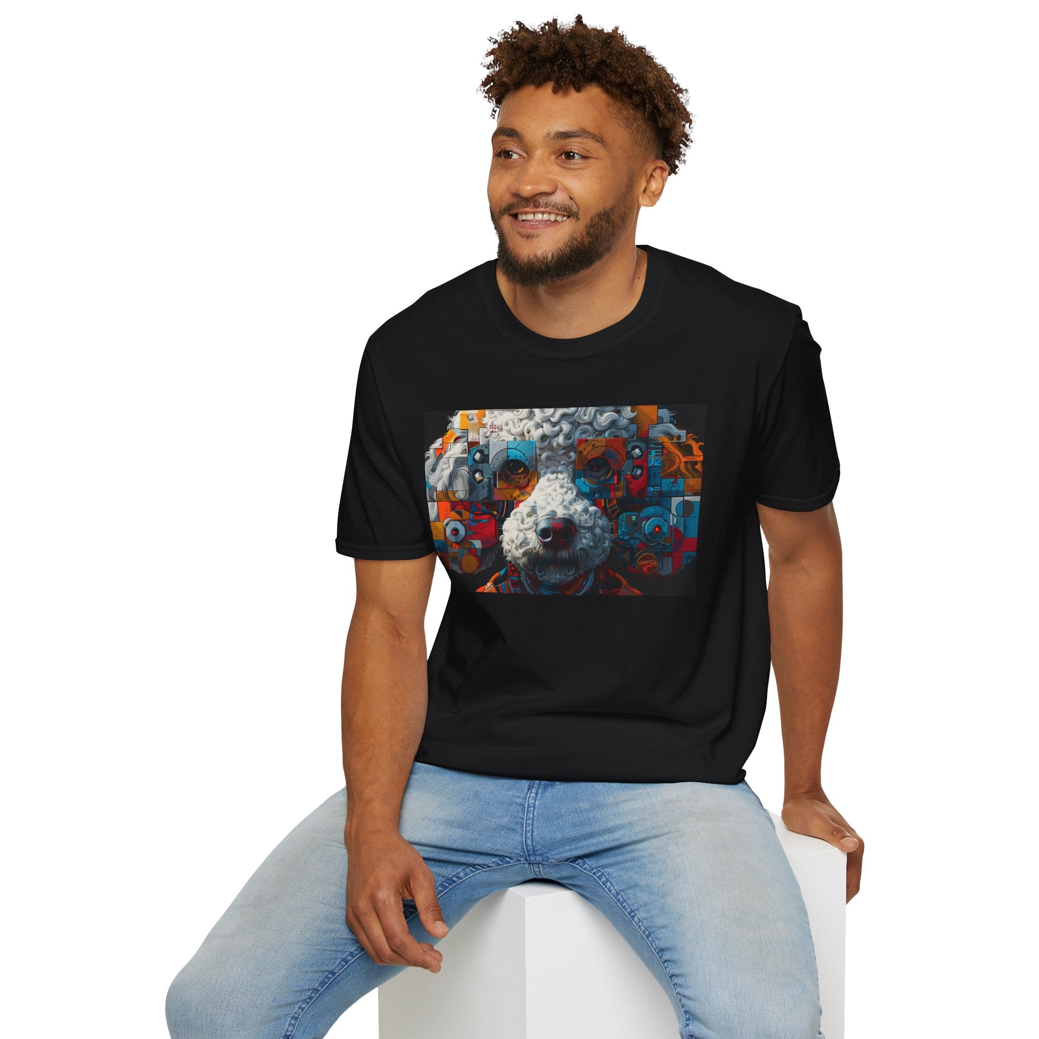 Vibrant Artistic Dog Print T-Shirt | Unisex Softstyle Tee | Pet Lover Gift, Unique Design Shirt, Colorful Fashion, Casual Wear, Animal [...]