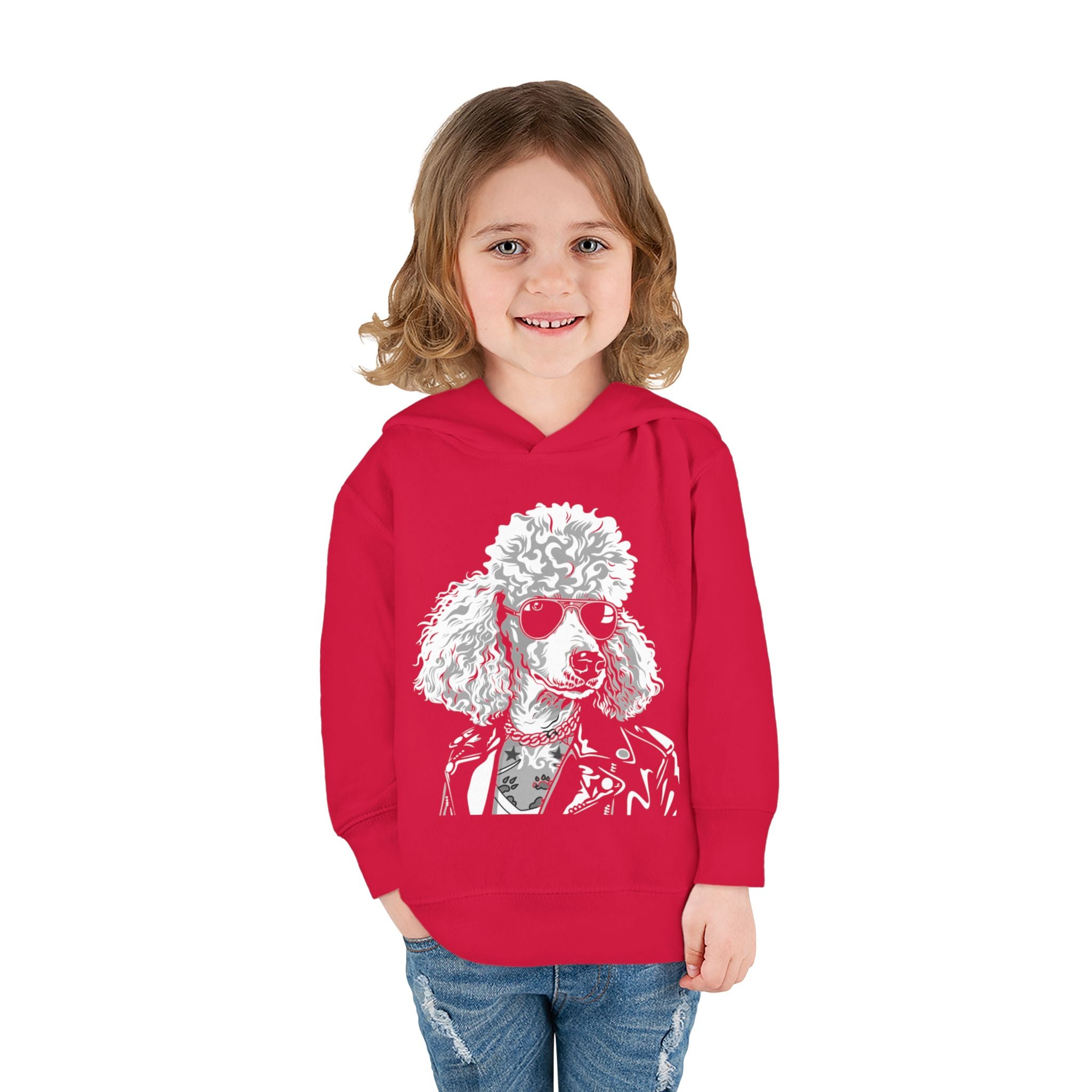 Adorable Toddler Pullover Fleece Hoodie – Cozy Cartoon Dog Hoodie | Cute Gift for Toddlers | Poodleface Original
