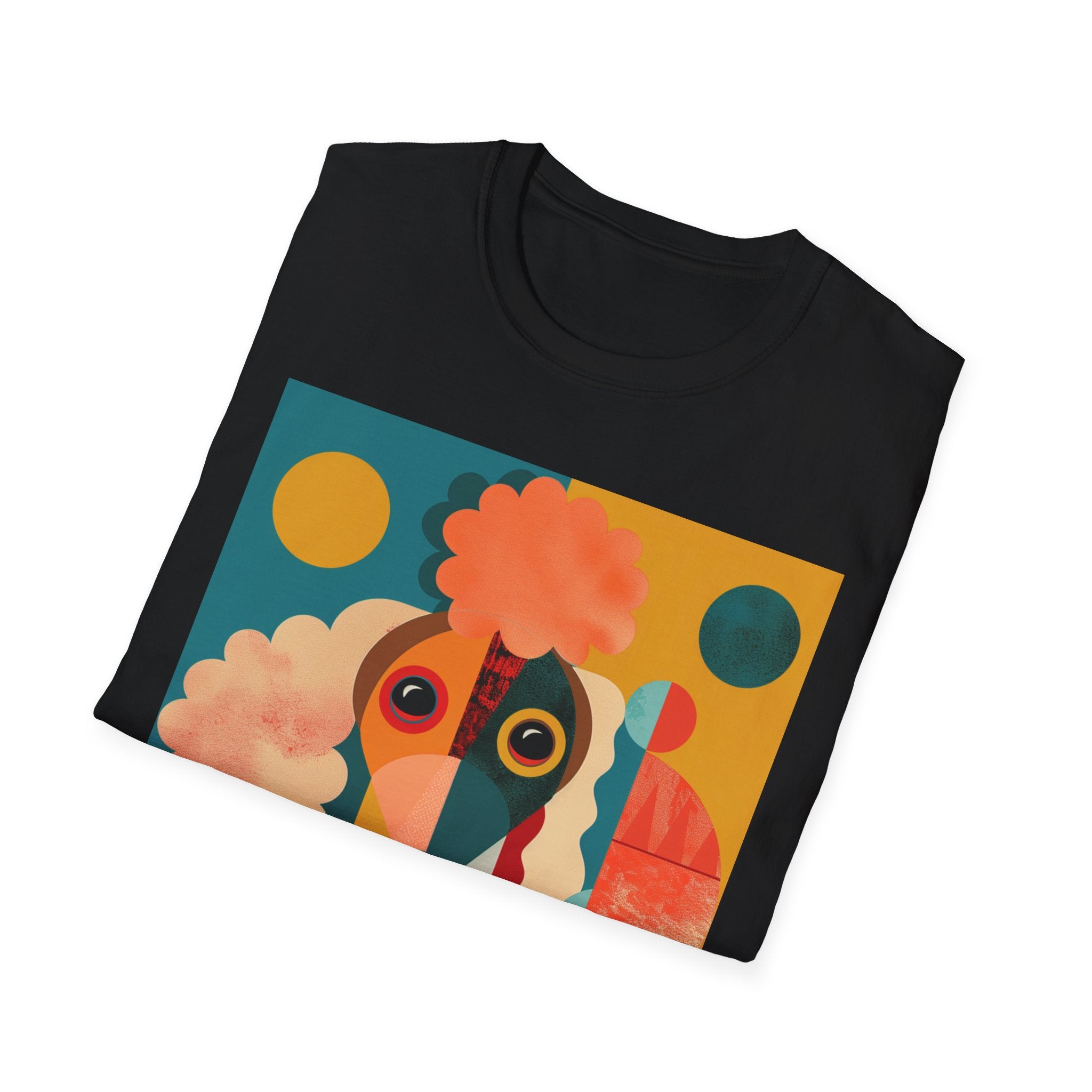 Colorful Dog Art Unisex Softstyle T-Shirt | Pet Lover Gift, Artistic Tee, Casual Wear, Birthday Gift, Unique Dog Design
