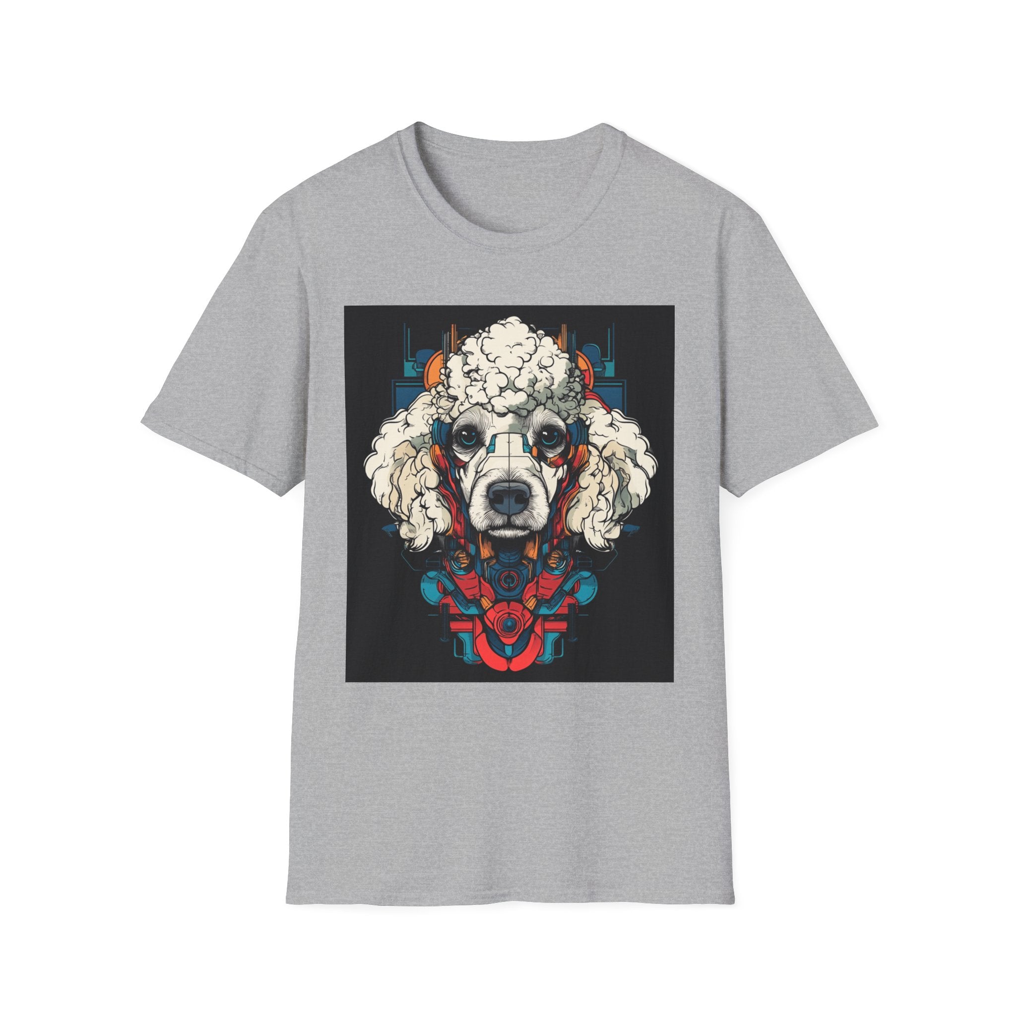 Artistic Poodle Graphic T-Shirt, Dog Lover Gift, Pet Owner Apparel, Unique Animal Lover Tee, Cute Animal Graphic Tee