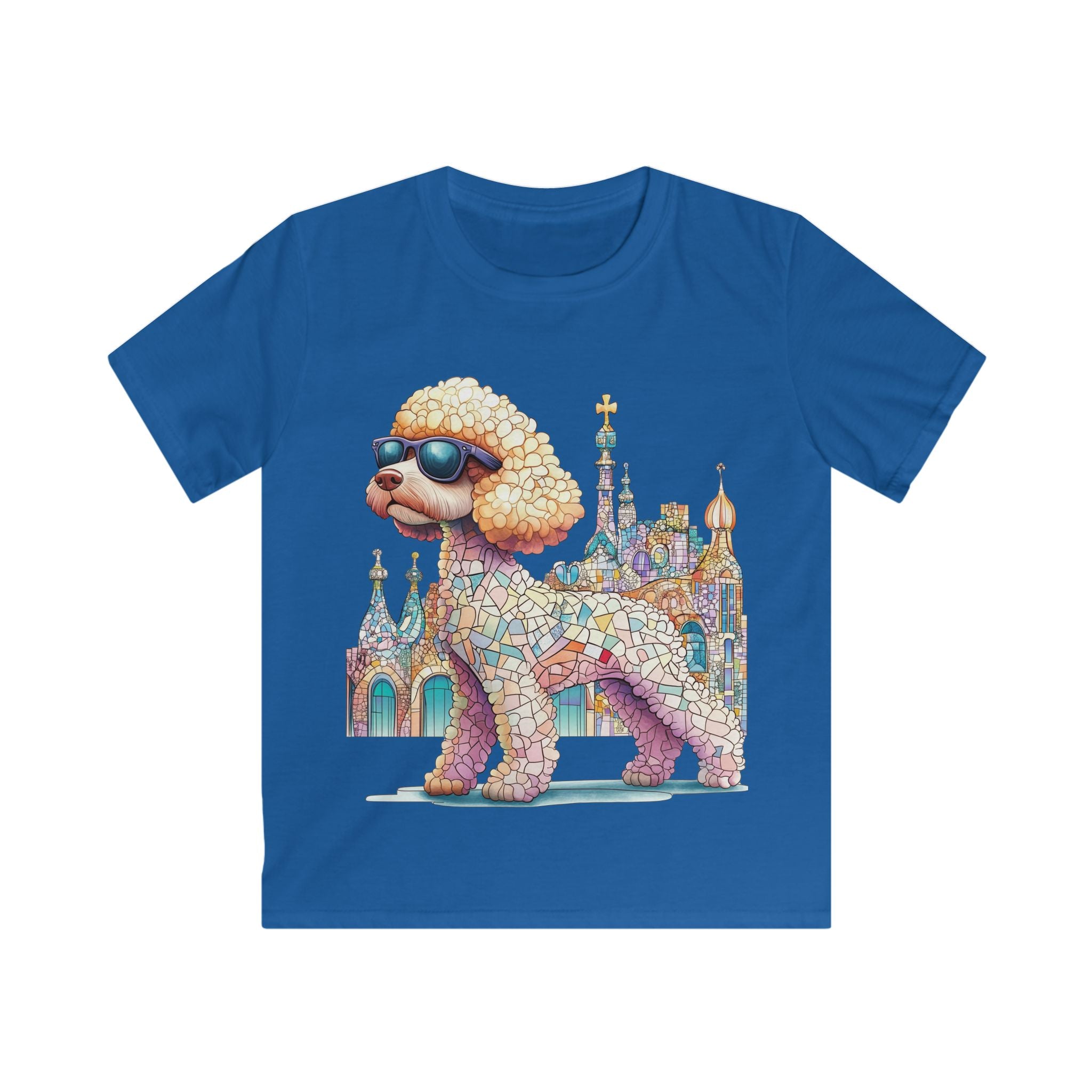 "Gaudí Poodle Pals" Kids Mosaic Art T-Shirt – Creative & Colorful Style for Kids