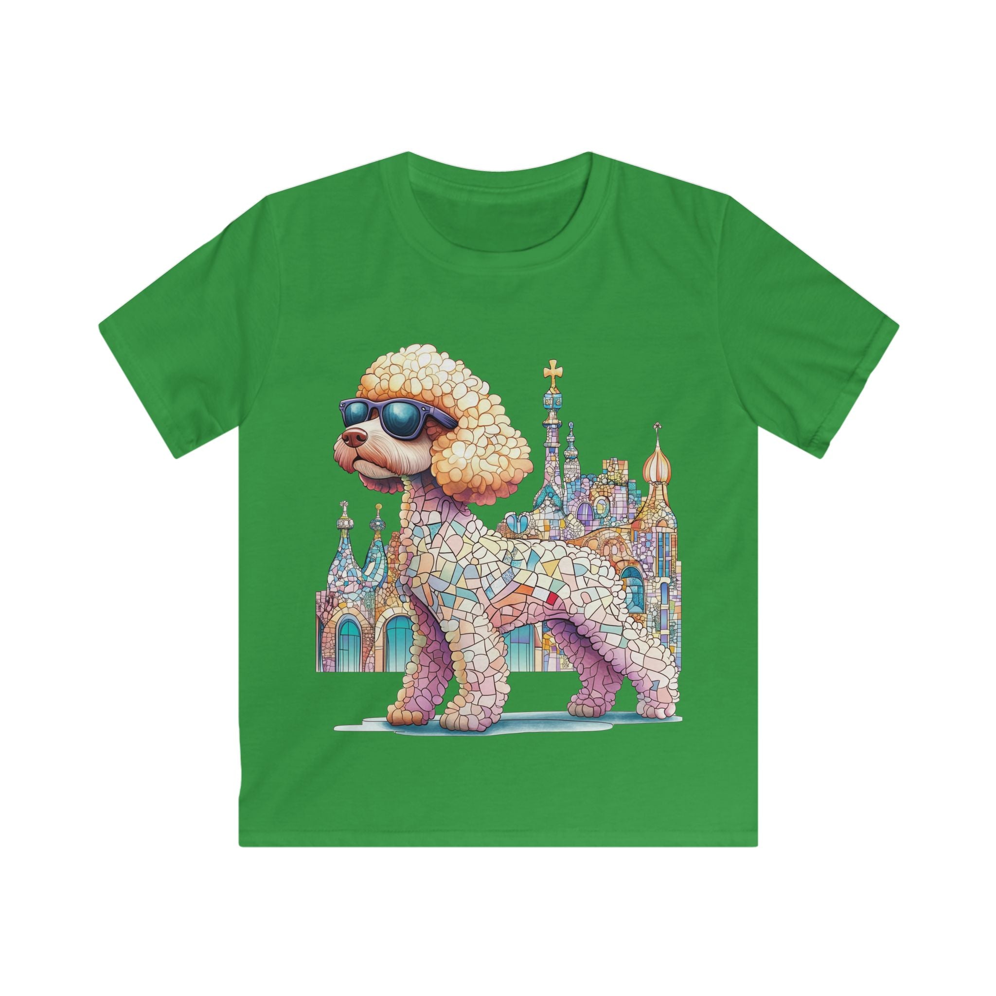"Gaudí Poodle Pals" Kids Mosaic Art T-Shirt – Creative & Colorful Style for Kids