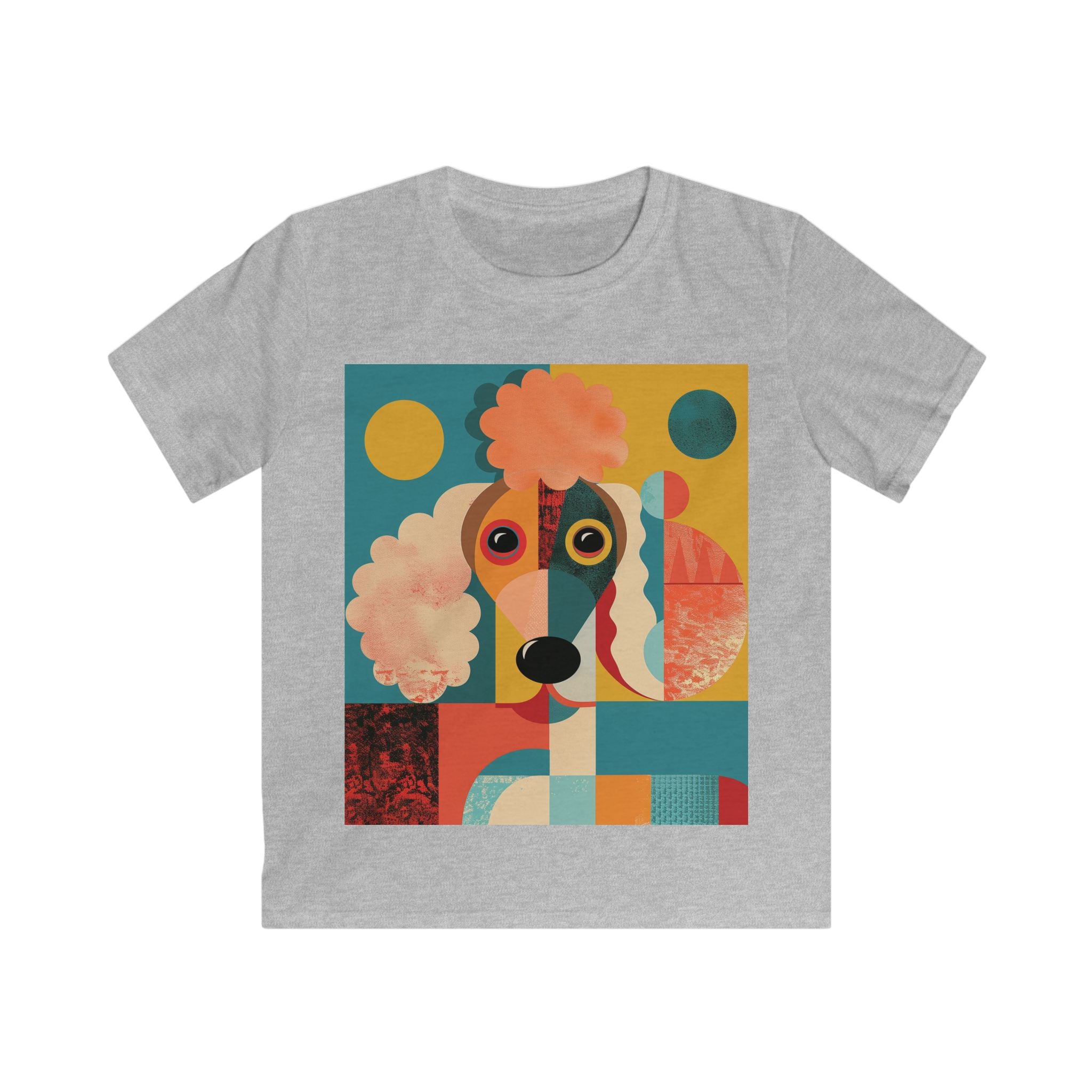 “PoodlePicasso” – Kids’ Geometric Poodle Art Tee