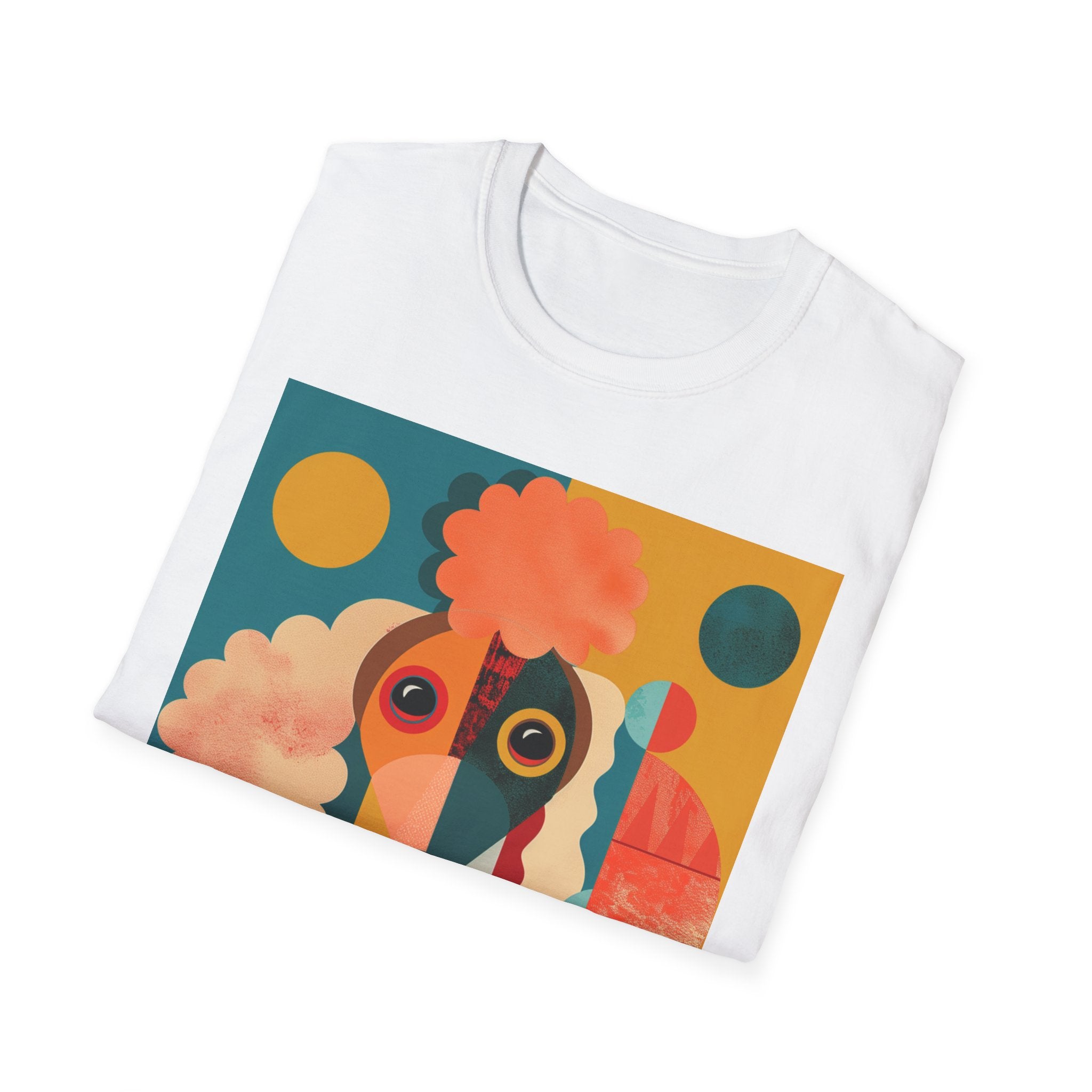 Colorful Dog Art Unisex Softstyle T-Shirt | Pet Lover Gift, Artistic Tee, Casual Wear, Birthday Gift, Unique Dog Design