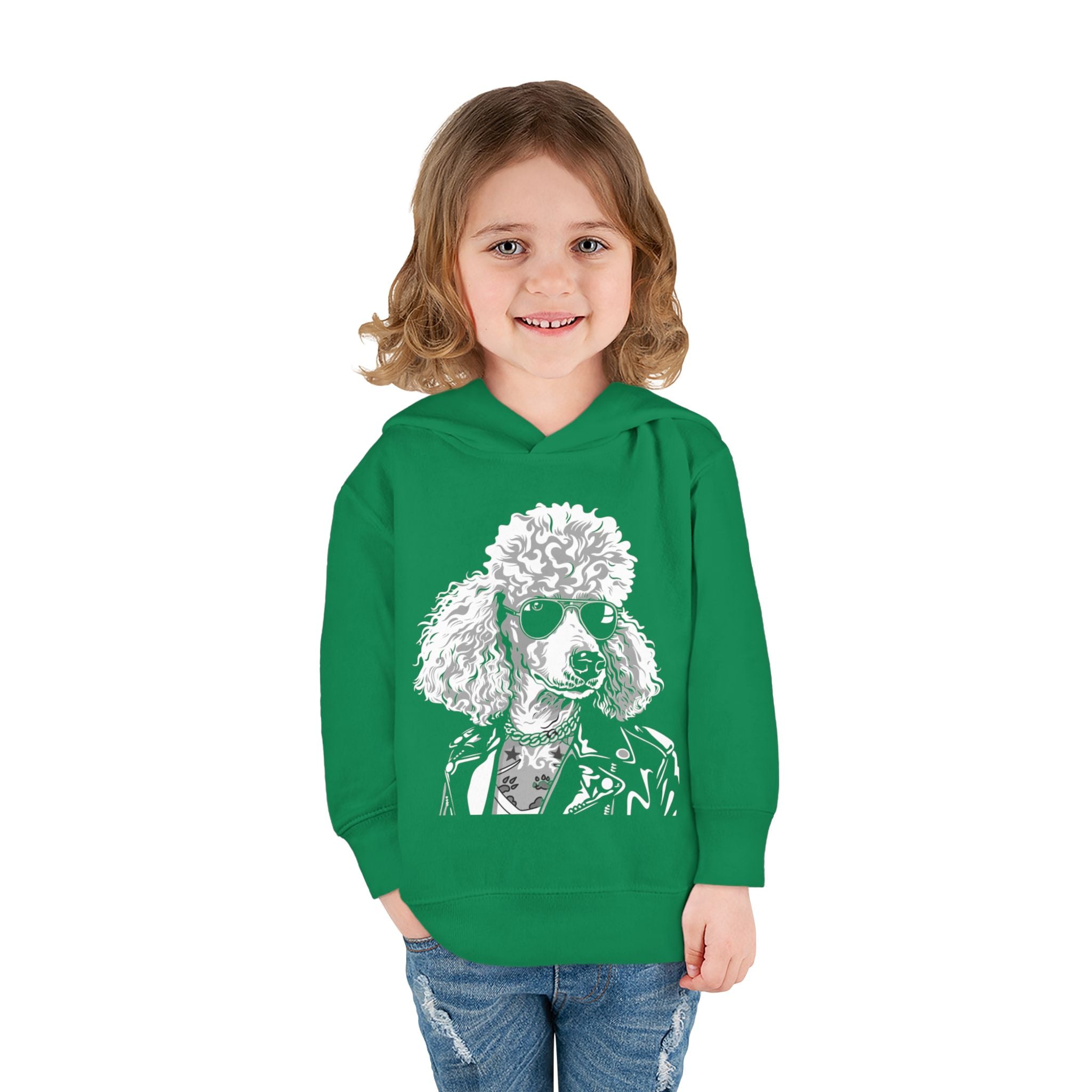 Adorable Toddler Pullover Fleece Hoodie – Cozy Cartoon Dog Hoodie | Cute Gift for Toddlers | Poodleface Original
