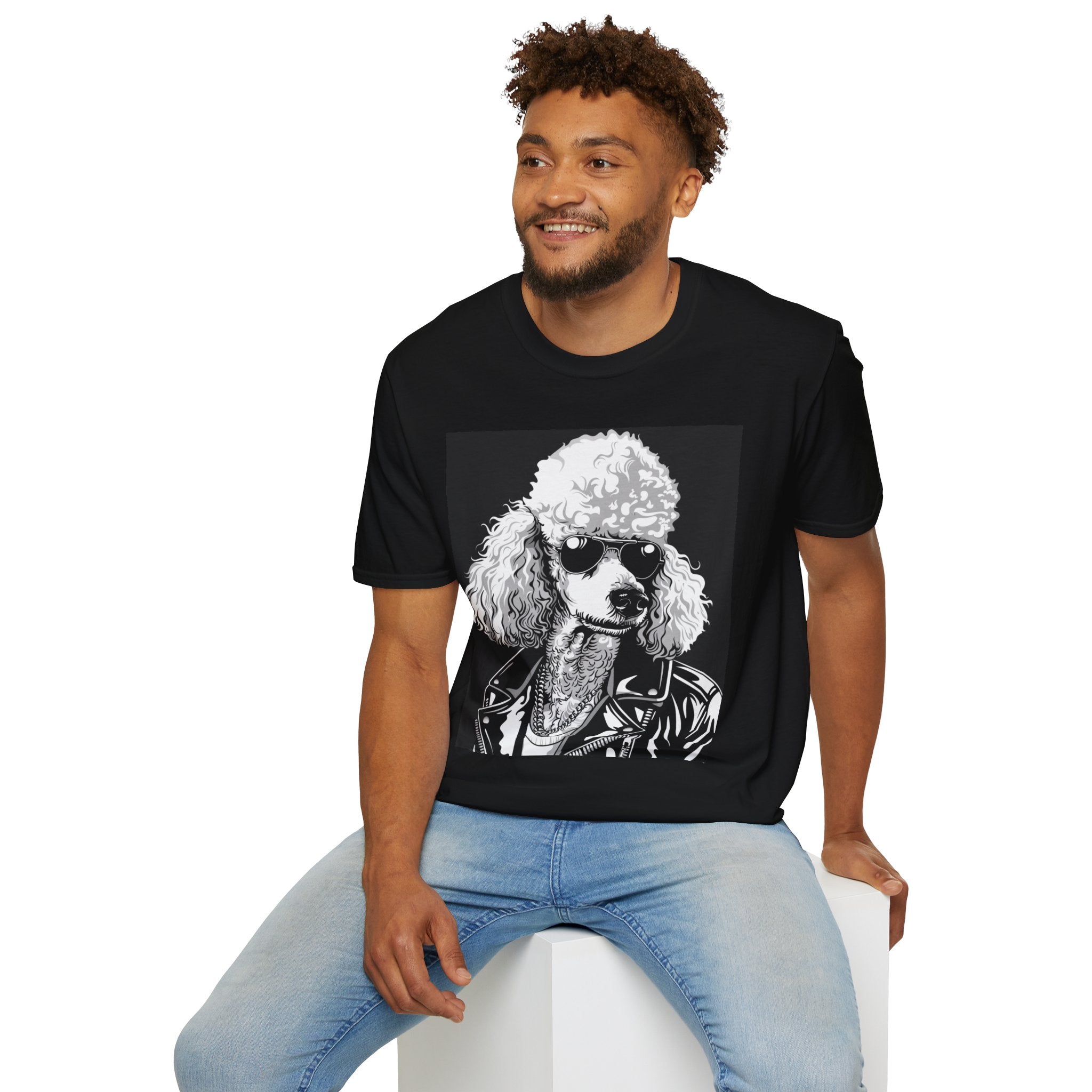 Poodle Rocker T-Shirt | Unisex Tee, Dog Lover Gift, Vintage Style Shirt, Music Festival Wear, Funny Animal Shirt