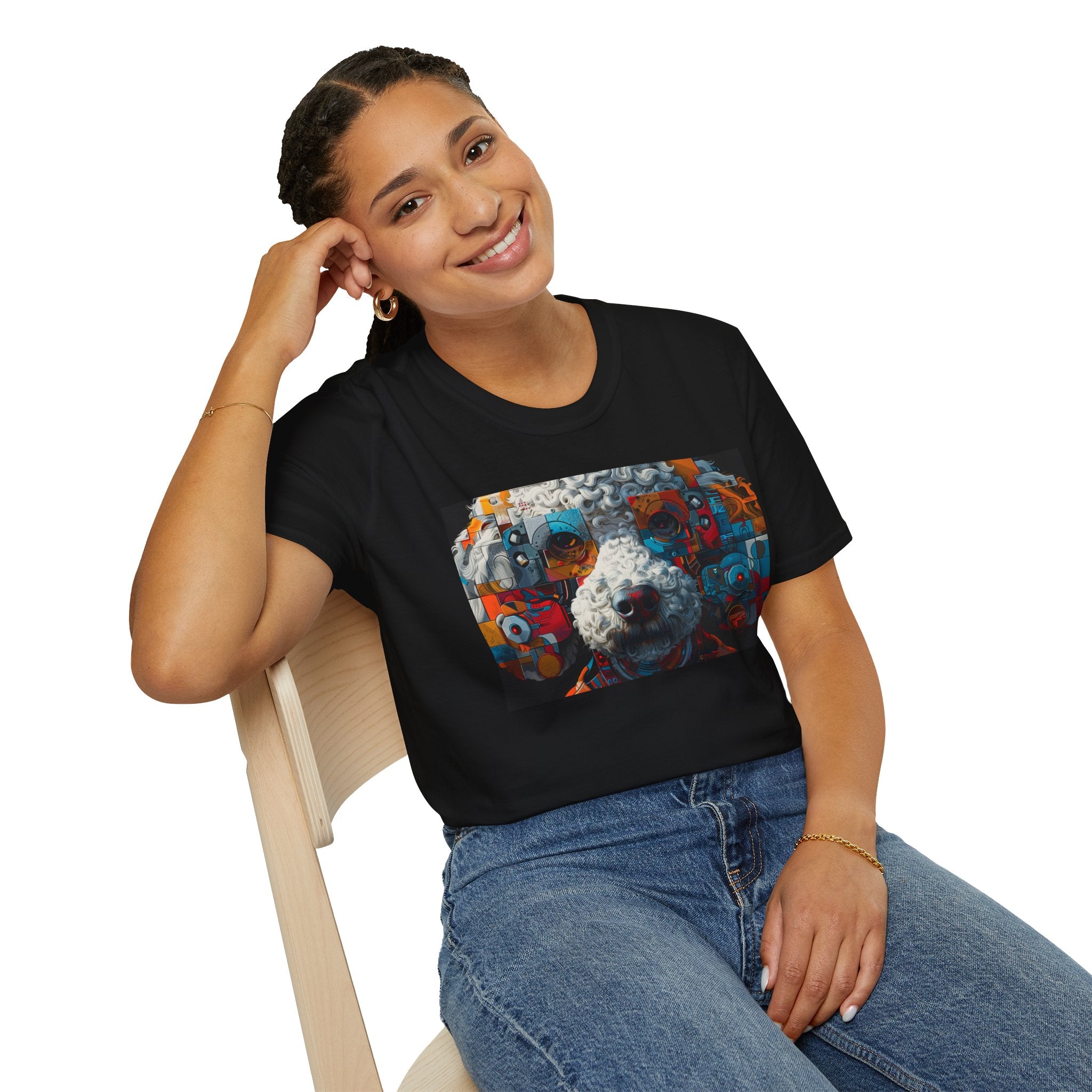 Vibrant Artistic Dog Print T-Shirt | Unisex Softstyle Tee | Pet Lover Gift, Unique Design Shirt, Colorful Fashion, Casual Wear, Animal [...]