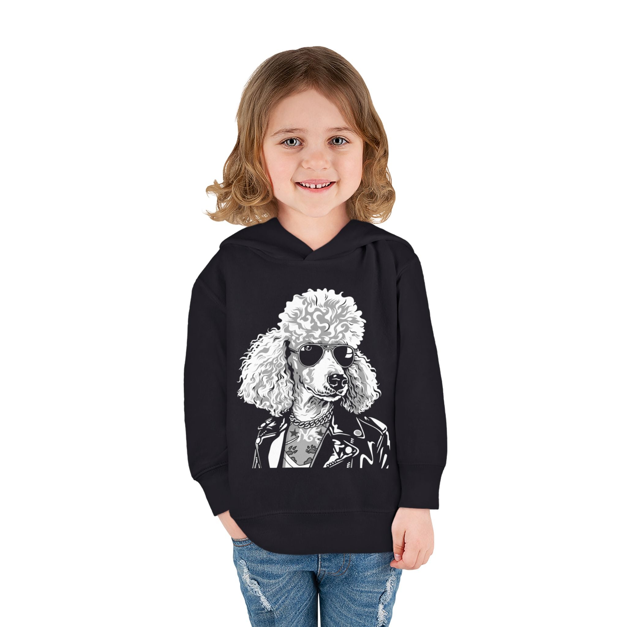 Adorable Toddler Pullover Fleece Hoodie – Cozy Cartoon Dog Hoodie | Cute Gift for Toddlers | Poodleface Original