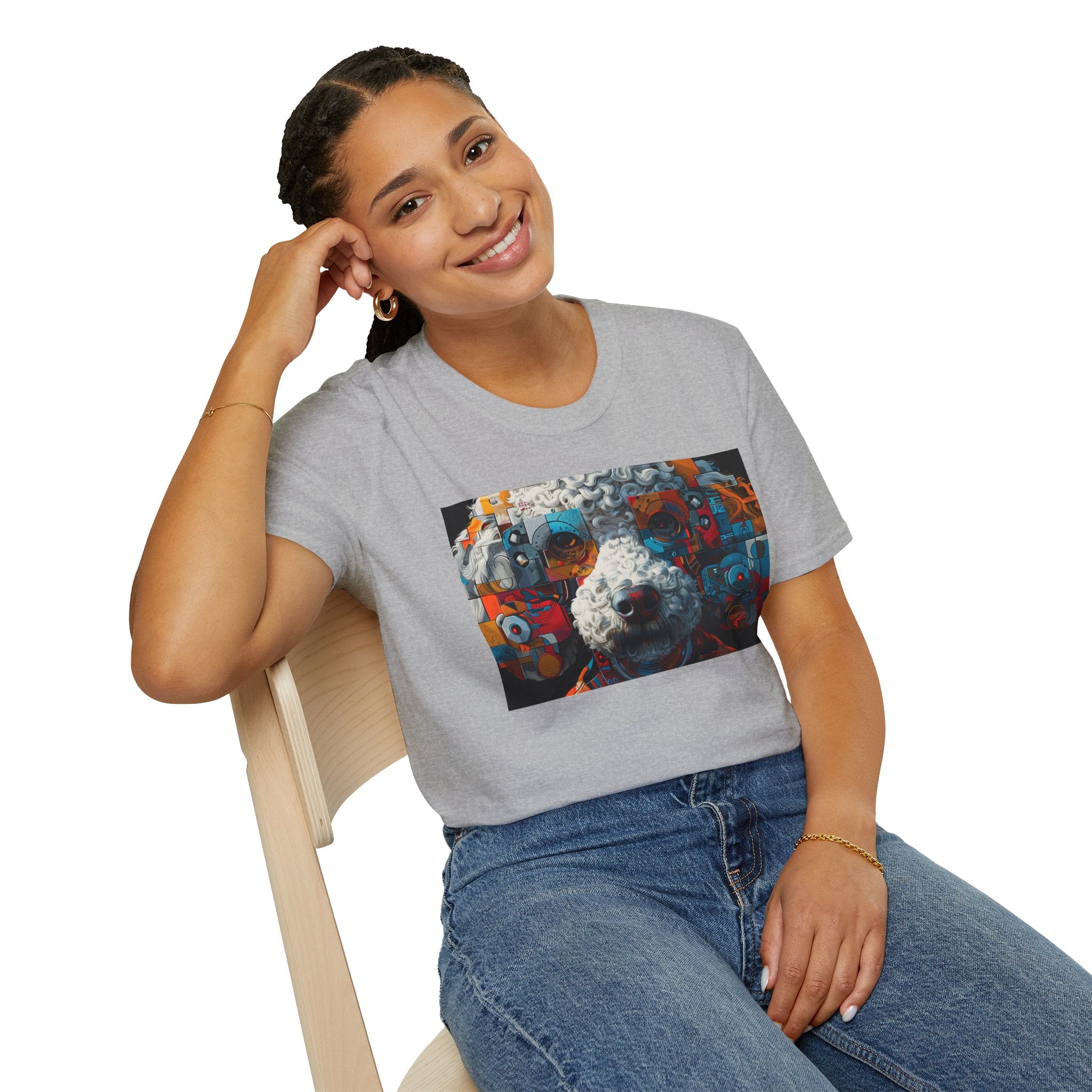 Vibrant Artistic Dog Print T-Shirt | Unisex Softstyle Tee | Pet Lover Gift, Unique Design Shirt, Colorful Fashion, Casual Wear, Animal [...]