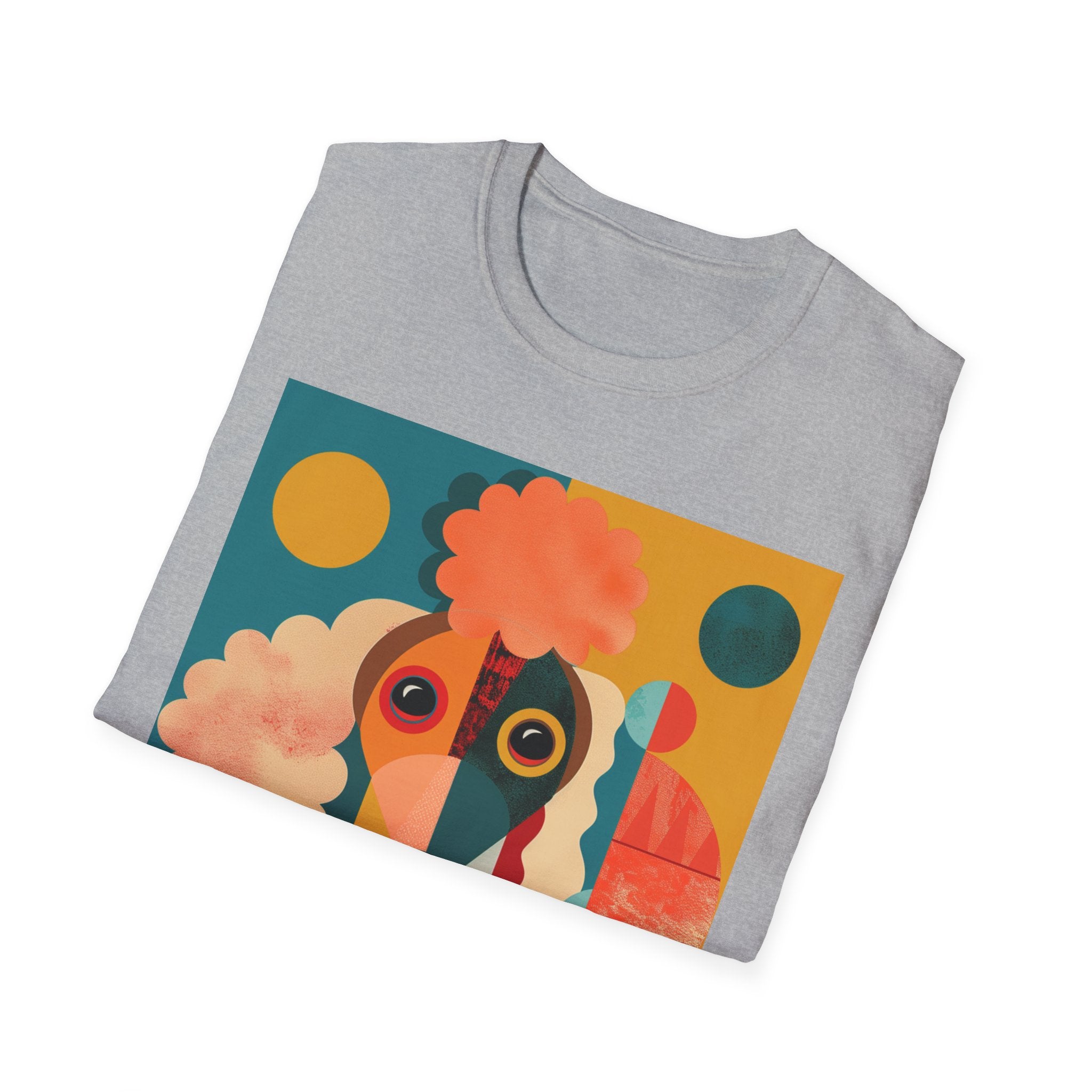 Colorful Dog Art Unisex Softstyle T-Shirt | Pet Lover Gift, Artistic Tee, Casual Wear, Birthday Gift, Unique Dog Design