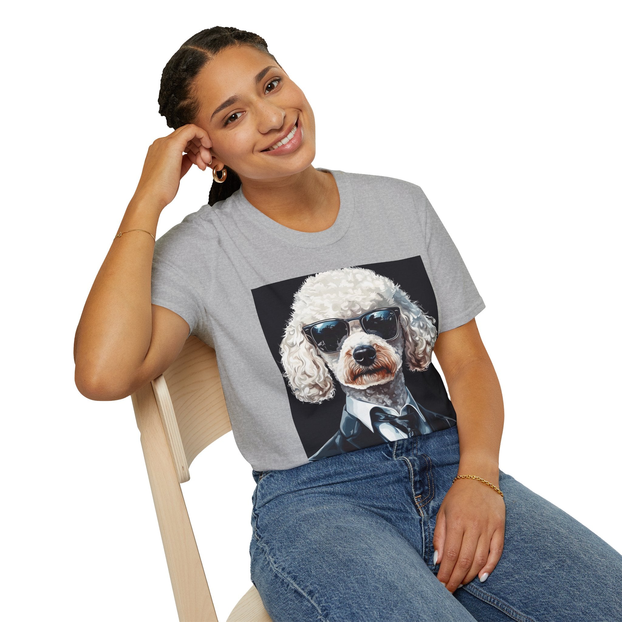 Dog in Shades Unisex T-Shirt, Funny Pet Lover Gift, Cool Dog Tee, Animal Lover Apparel, Unique Gift for Dog Owners