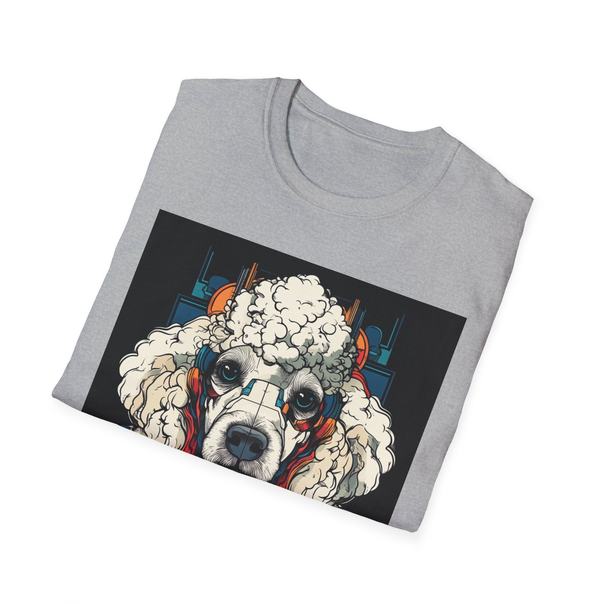 Artistic Poodle Graphic T-Shirt, Dog Lover Gift, Pet Owner Apparel, Unique Animal Lover Tee, Cute Animal Graphic Tee