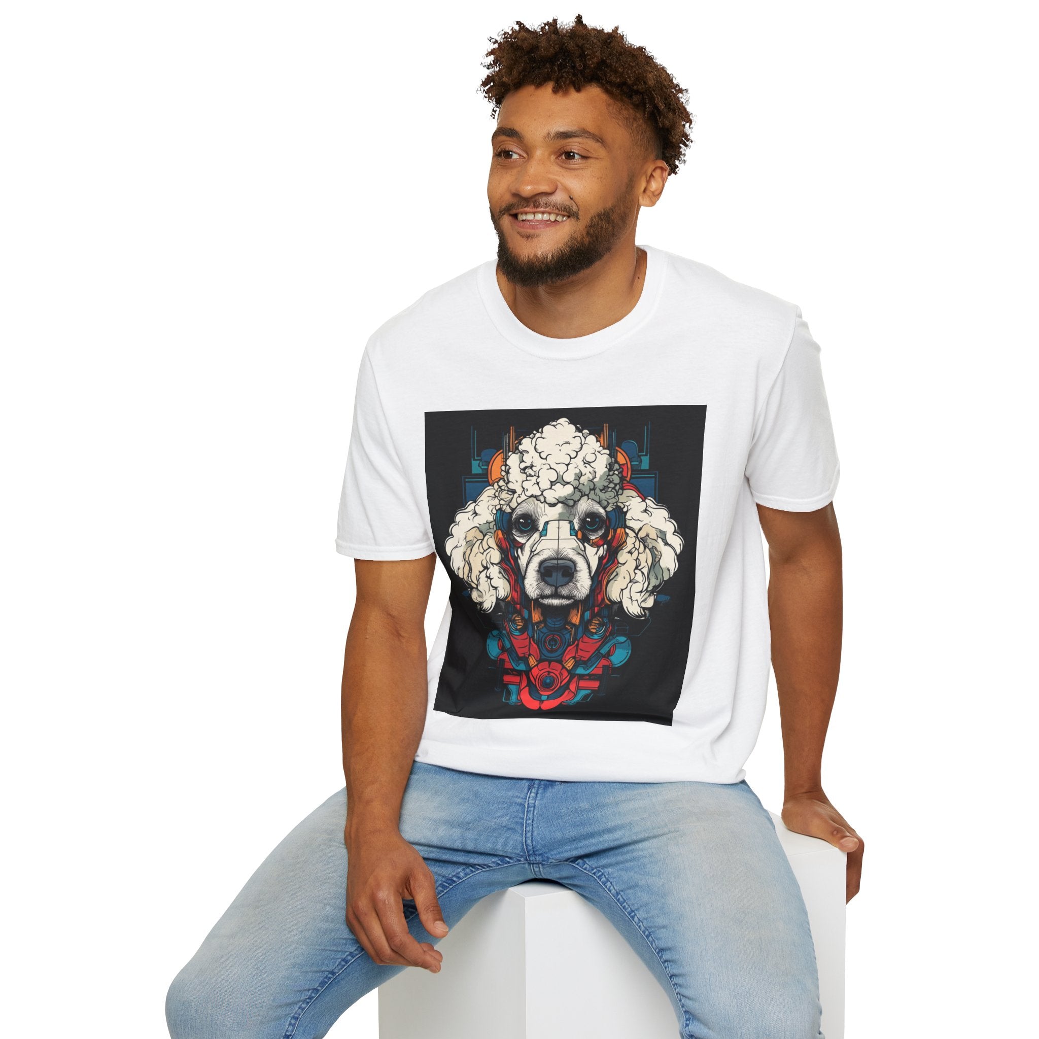 Artistic Poodle Graphic T-Shirt, Dog Lover Gift, Pet Owner Apparel, Unique Animal Lover Tee, Cute Animal Graphic Tee
