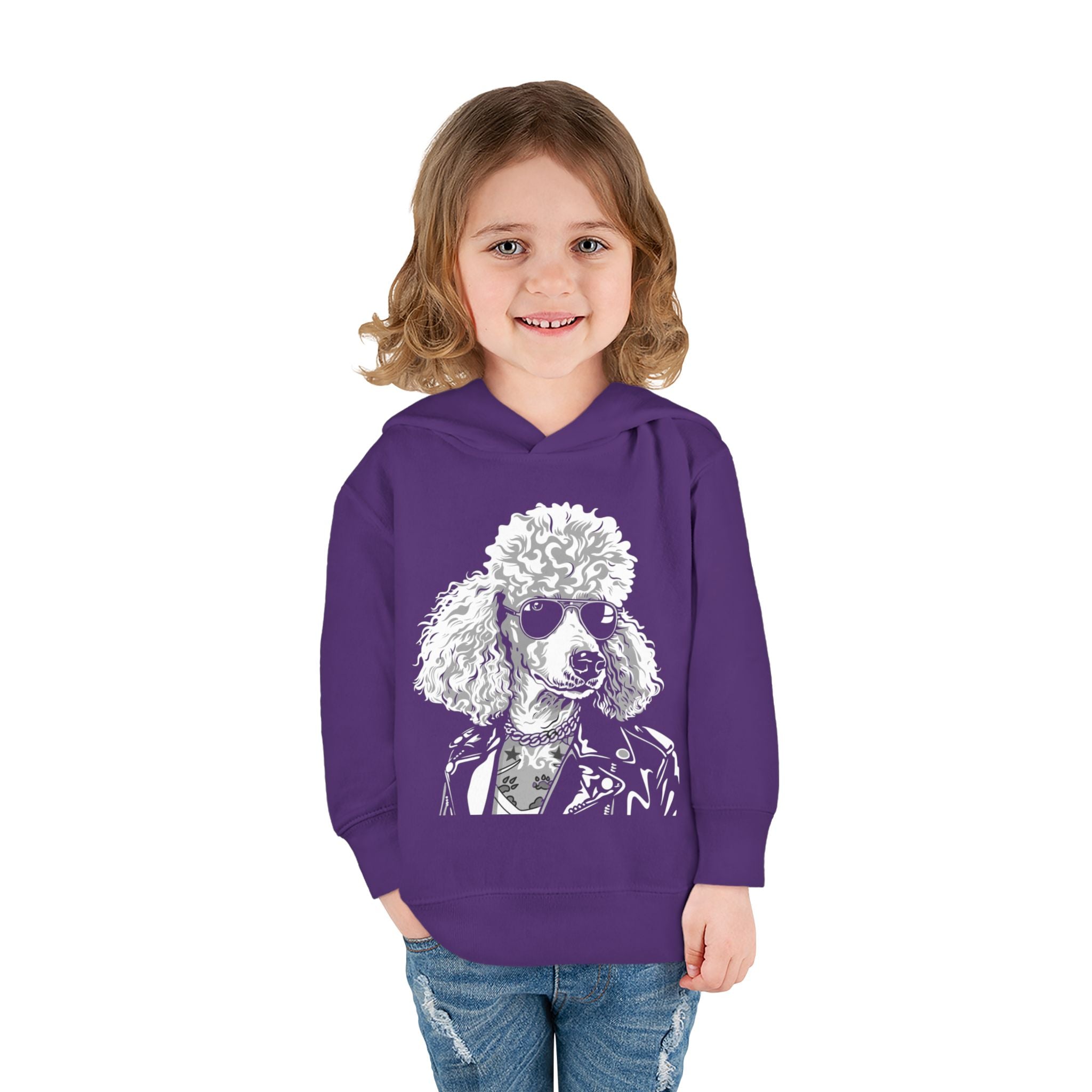 Adorable Toddler Pullover Fleece Hoodie – Cozy Cartoon Dog Hoodie | Cute Gift for Toddlers | Poodleface Original