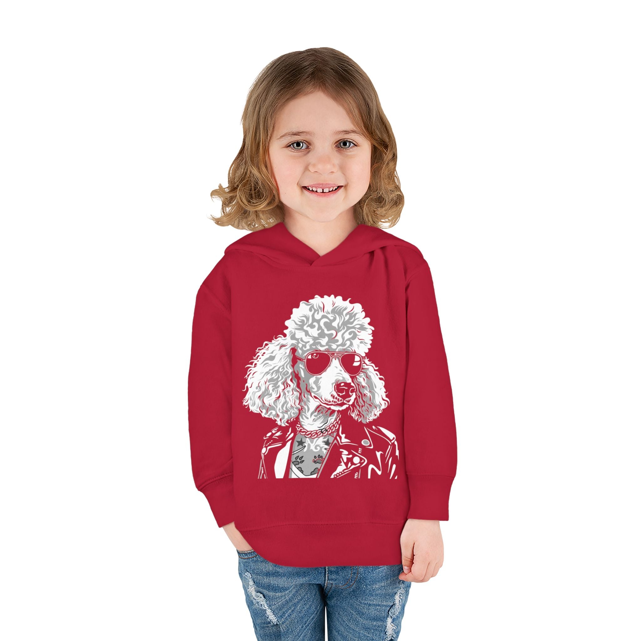 Adorable Toddler Pullover Fleece Hoodie – Cozy Cartoon Dog Hoodie | Cute Gift for Toddlers | Poodleface Original