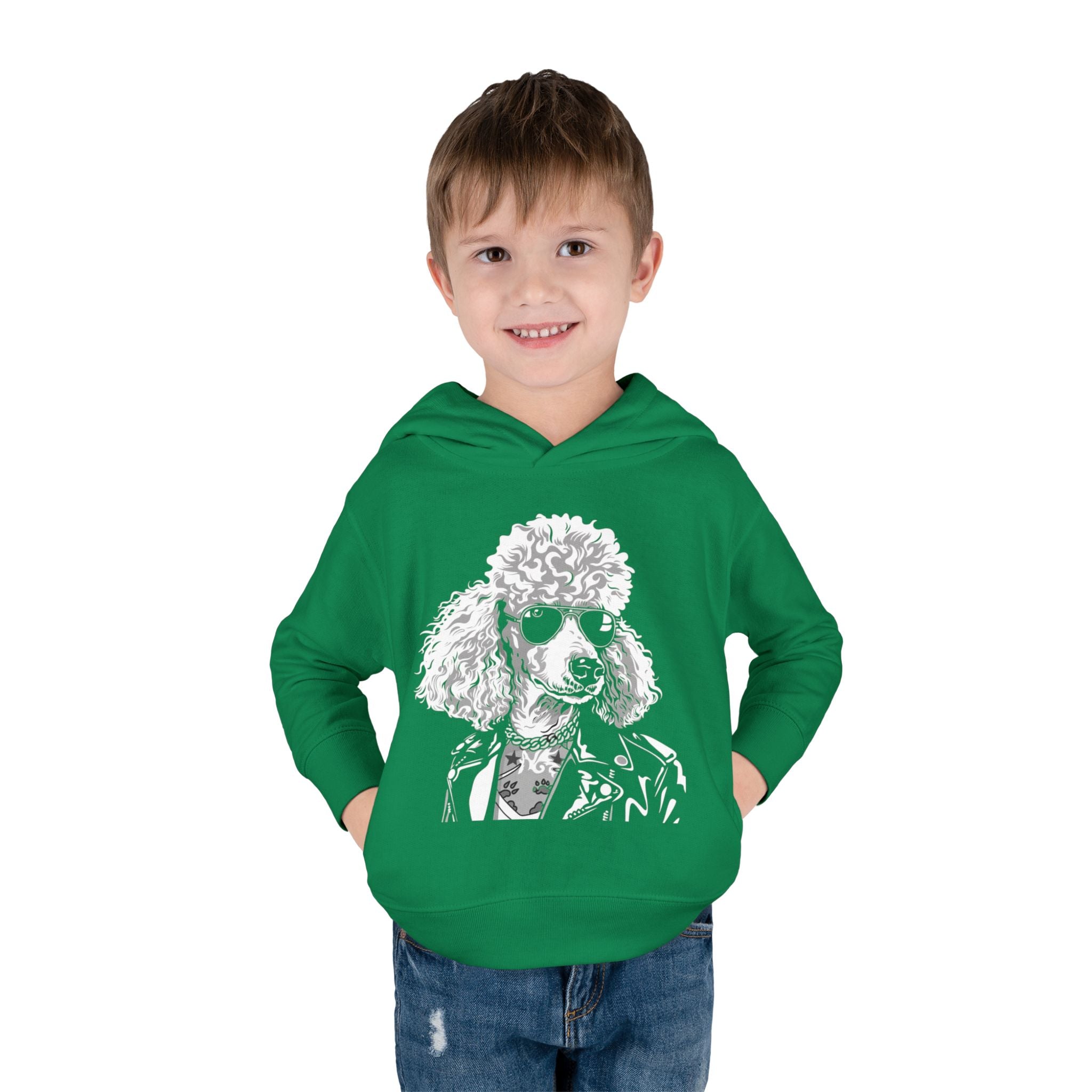 Adorable Toddler Pullover Fleece Hoodie – Cozy Cartoon Dog Hoodie | Cute Gift for Toddlers | Poodleface Original