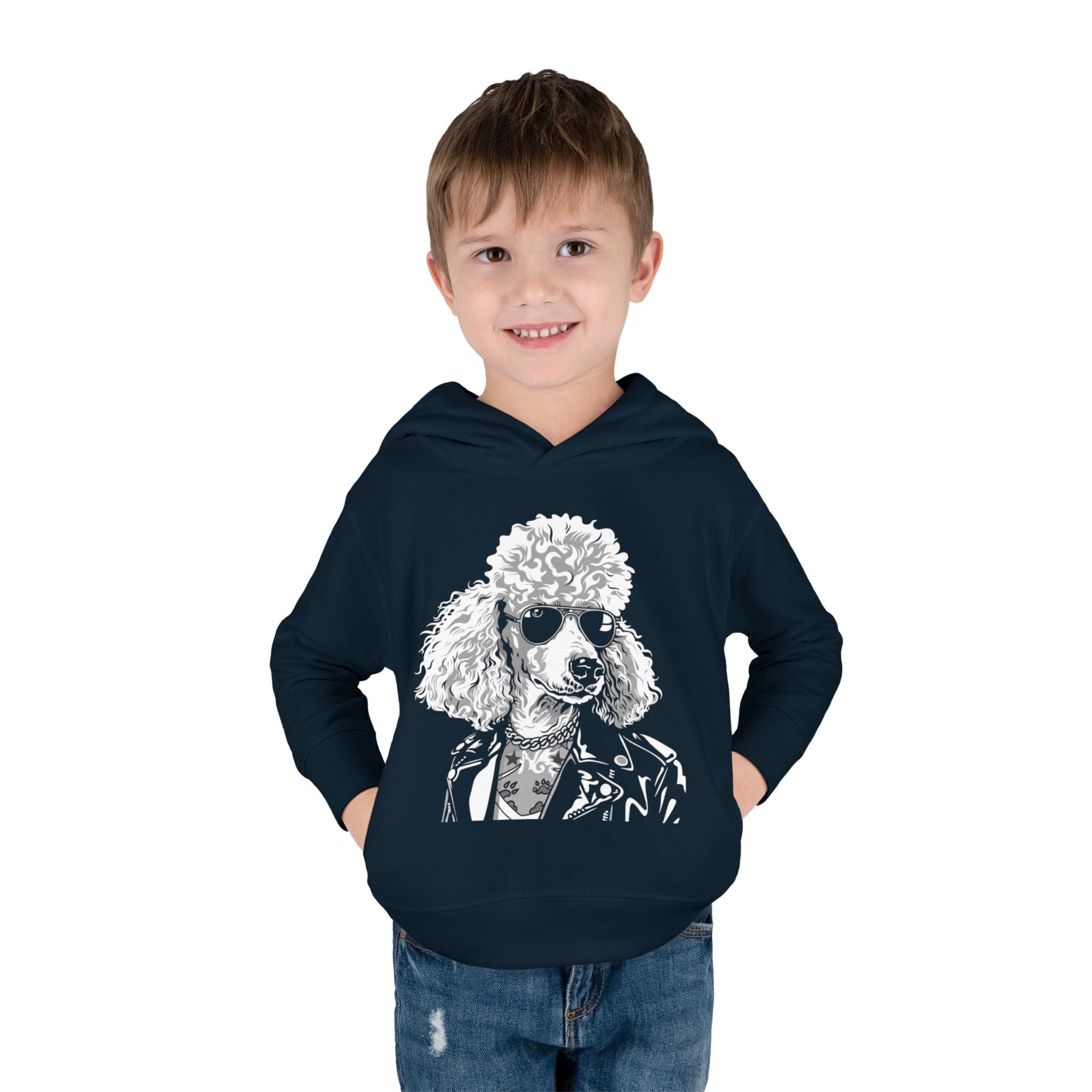 Adorable Toddler Pullover Fleece Hoodie – Cozy Cartoon Dog Hoodie | Cute Gift for Toddlers | Poodleface Original
