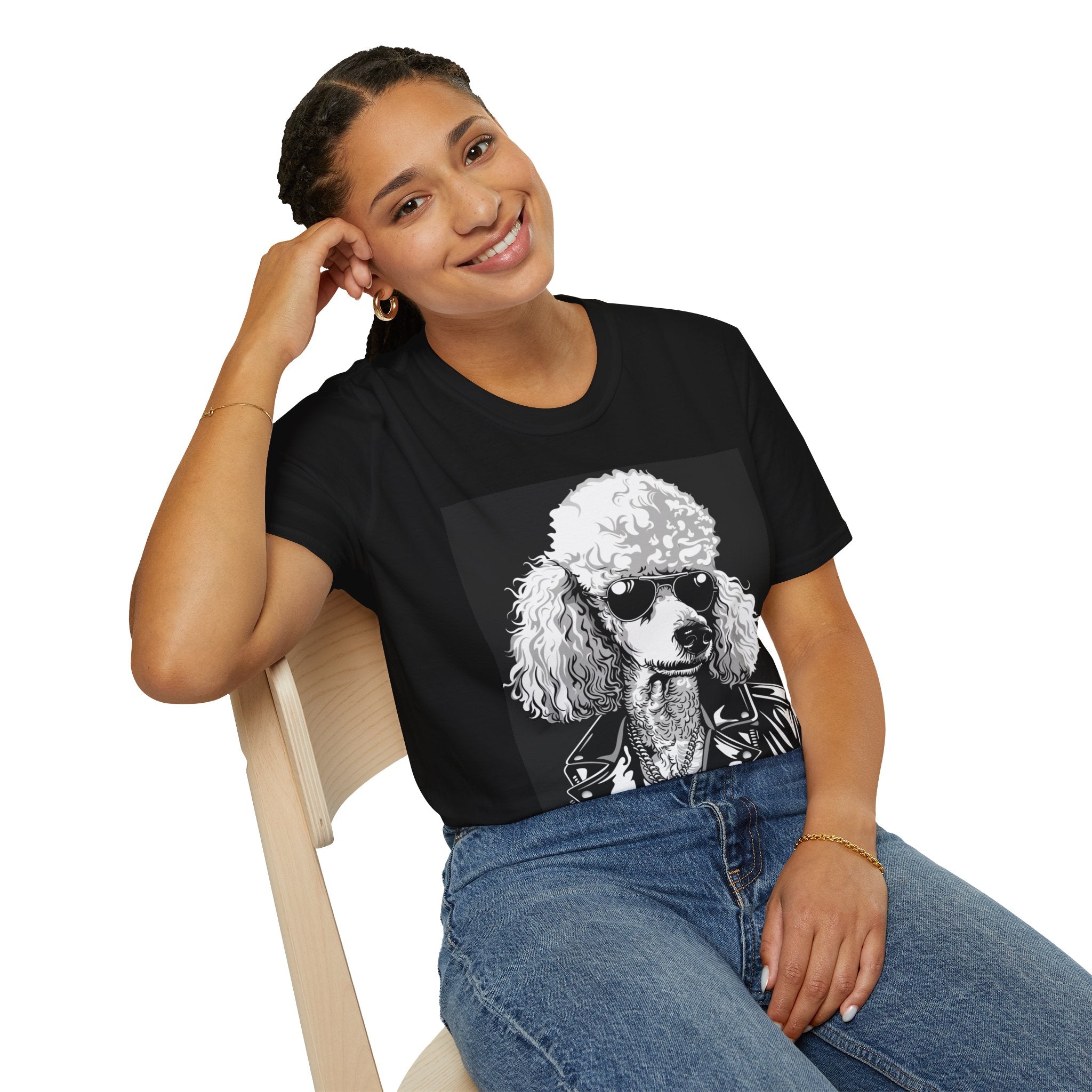 Poodle Rocker T-Shirt | Unisex Tee, Dog Lover Gift, Vintage Style Shirt, Music Festival Wear, Funny Animal Shirt