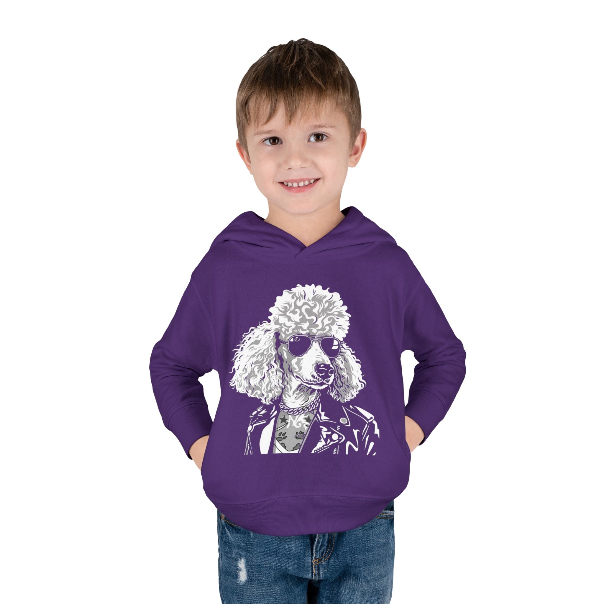 Adorable Toddler Pullover Fleece Hoodie – Cozy Cartoon Dog Hoodie | Cute Gift for Toddlers | Poodleface Original
