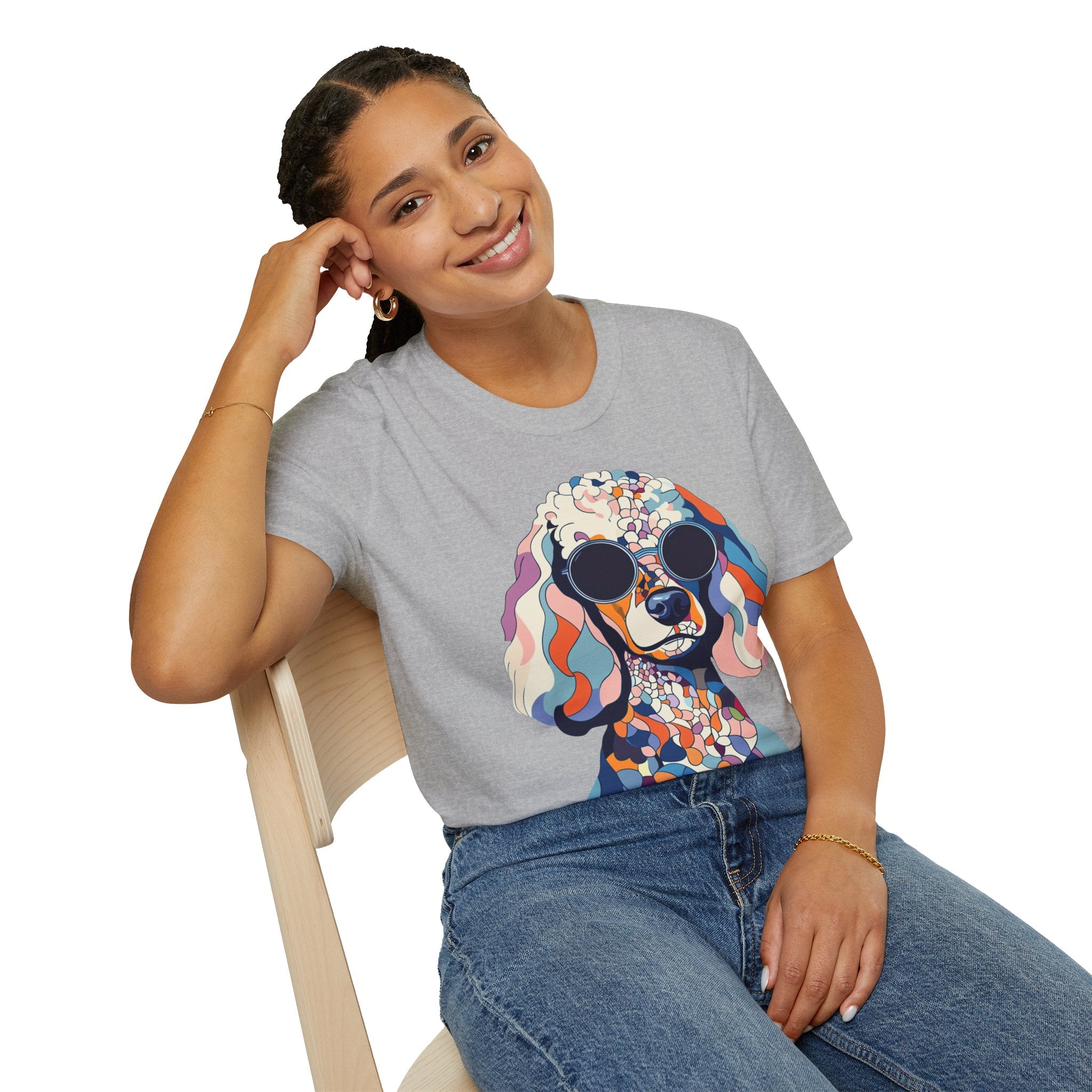 Colorful Dog Art Unisex T-Shirt, Pet Lover Gift, Unique Graphic Tee, Cute Dog Apparel, Fun Casual Wear, Dog Mom Shirt