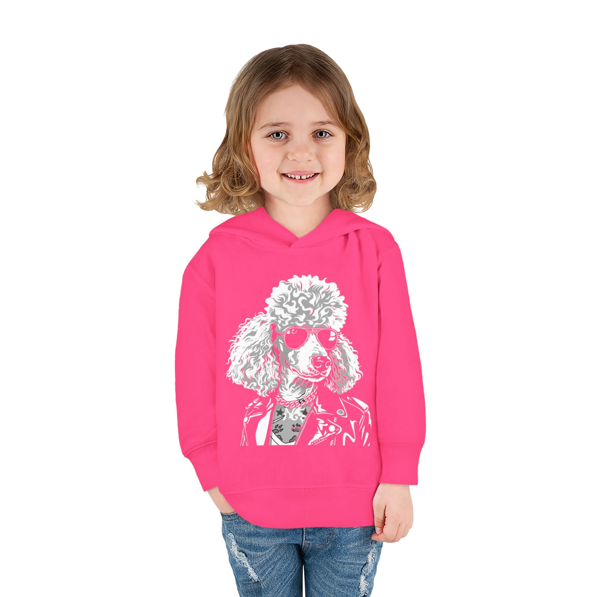 Adorable Toddler Pullover Fleece Hoodie – Cozy Cartoon Dog Hoodie | Cute Gift for Toddlers | Poodleface Original