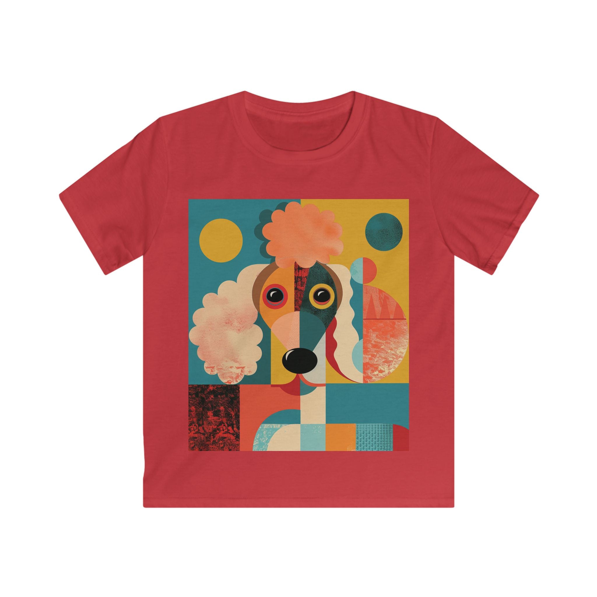 “PoodlePicasso” – Kids’ Geometric Poodle Art Tee
