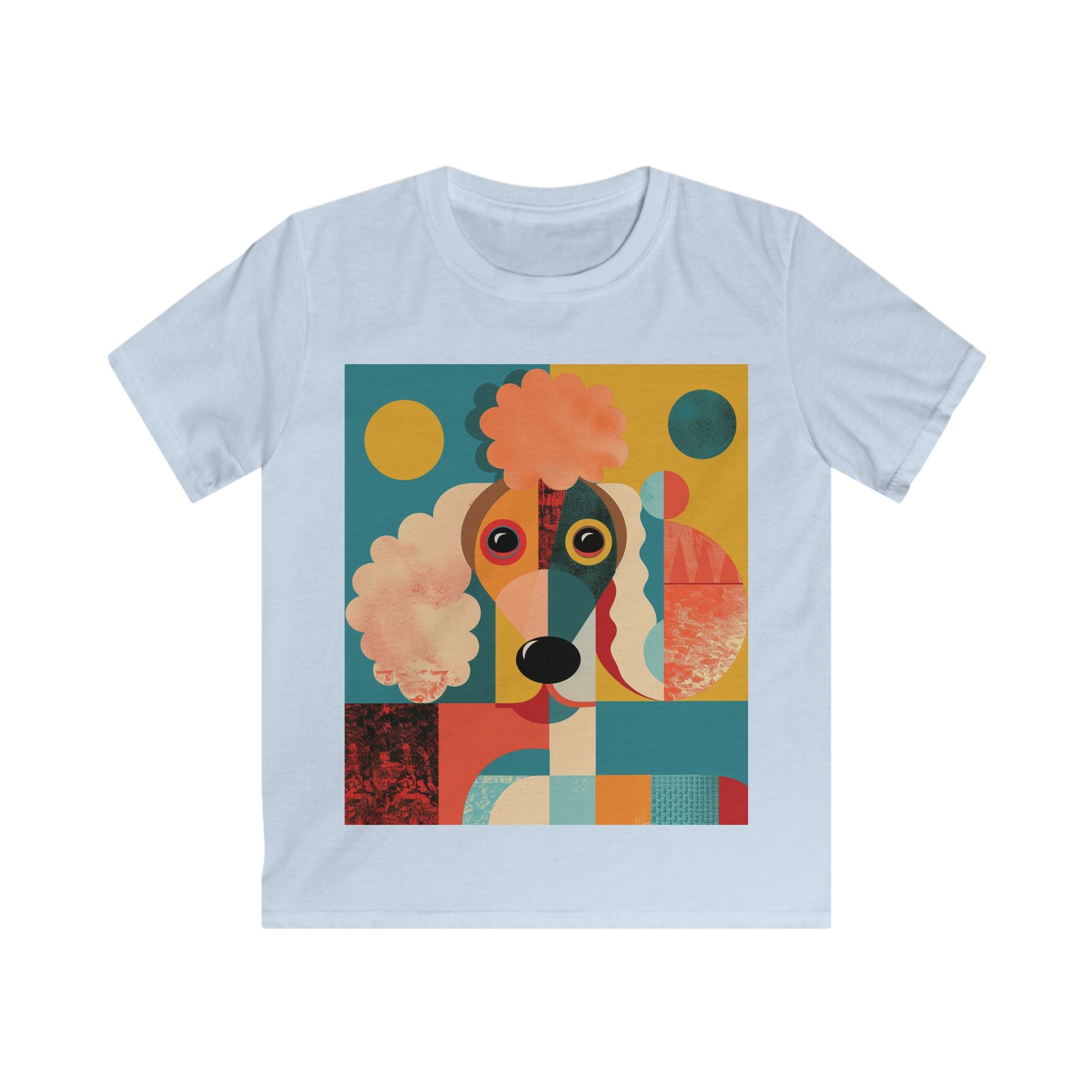 “PoodlePicasso” – Kids’ Geometric Poodle Art Tee