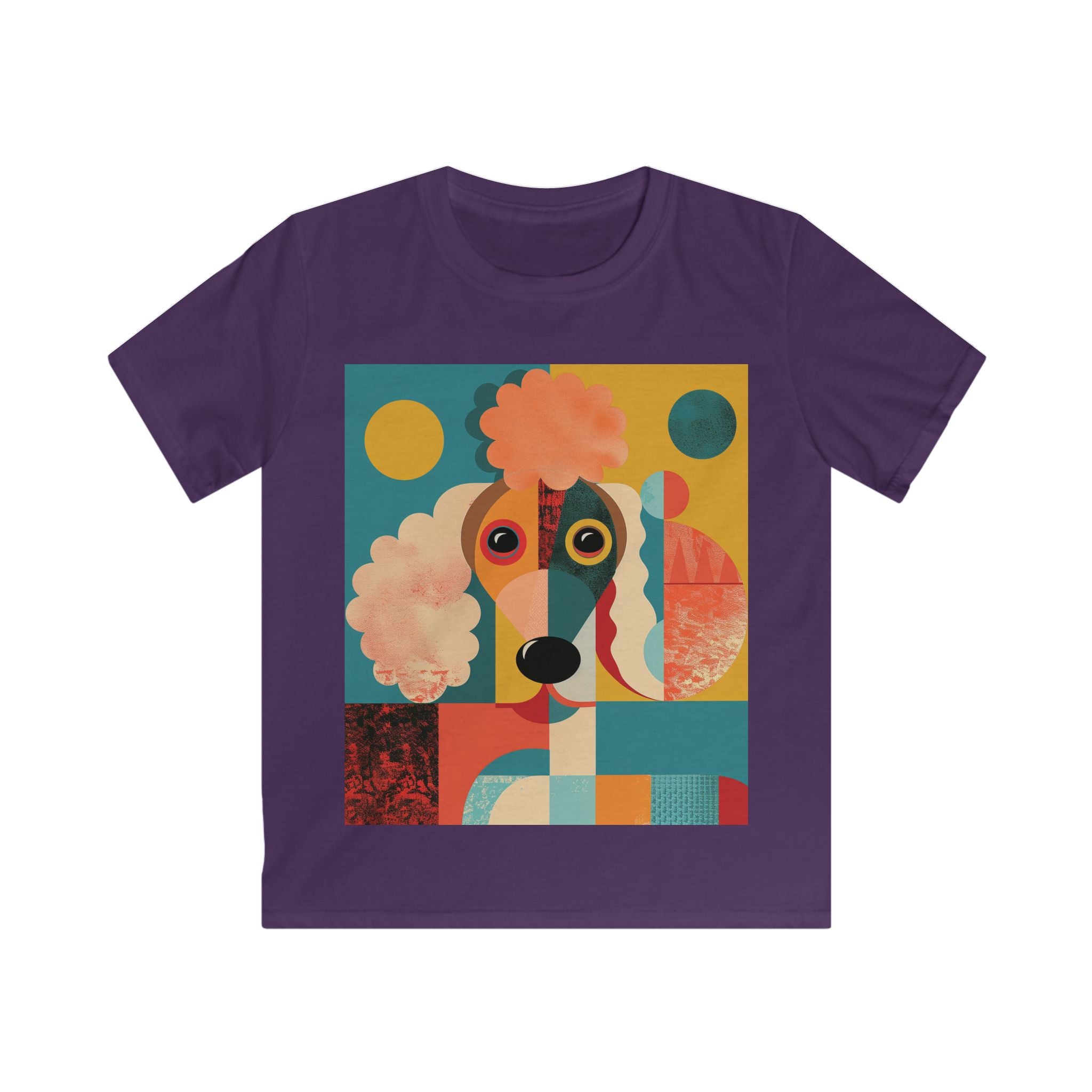 “PoodlePicasso” – Kids’ Geometric Poodle Art Tee